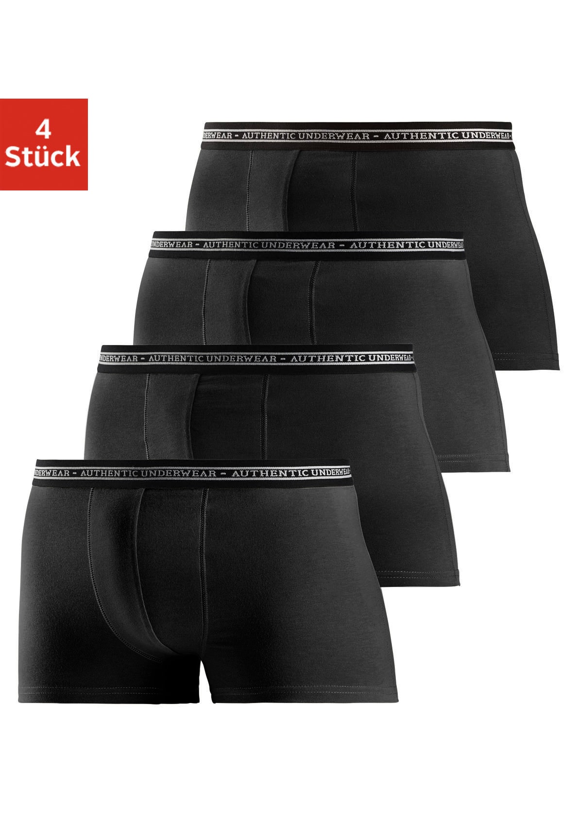 Authentic Underwear Herren Boxer »Boxershorts für Herren« Packung in schwarz, Größe 3 (XS)