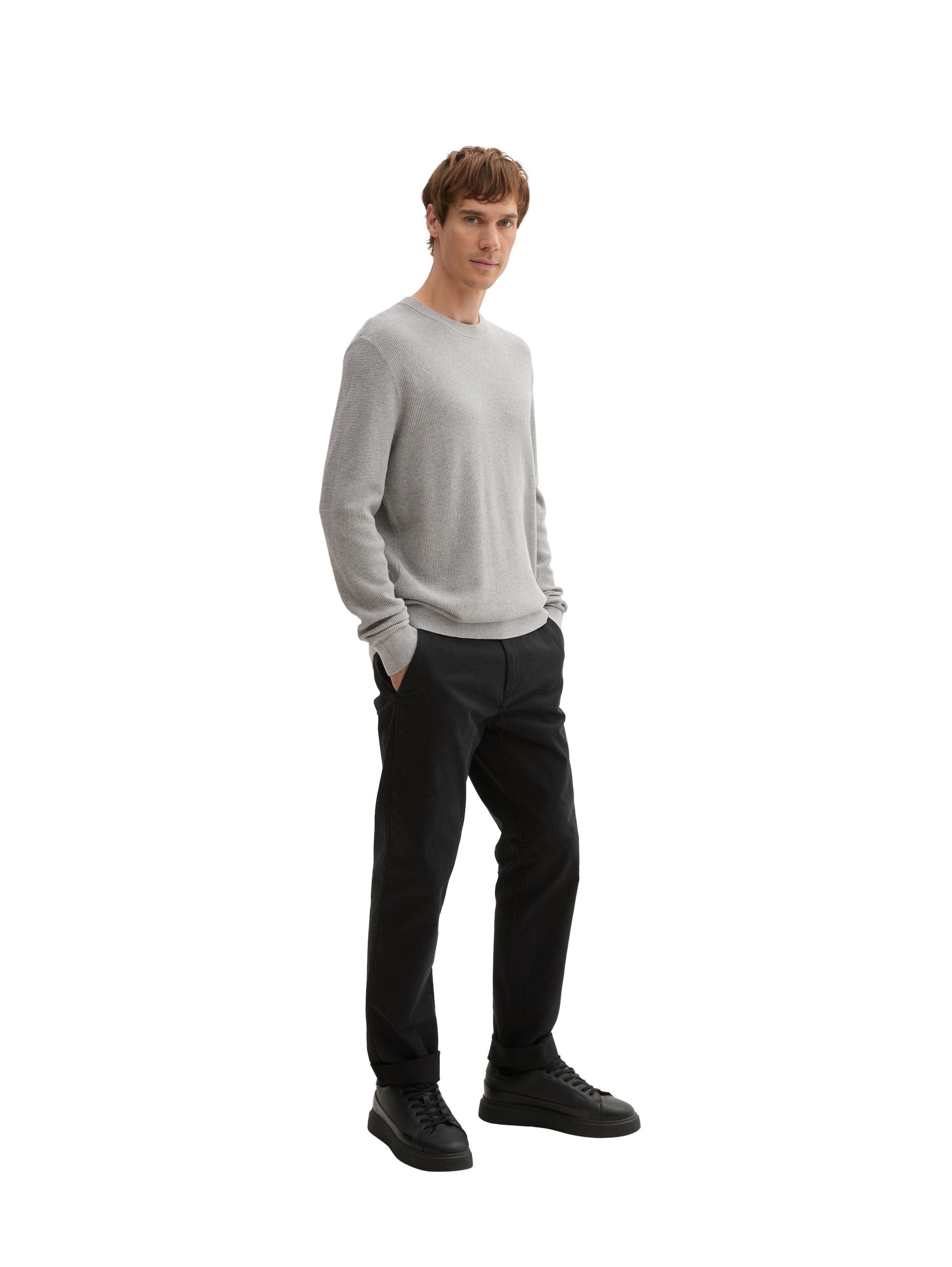 TOM TAILOR Rundhalspullover, mit Rundhalsausschnitt