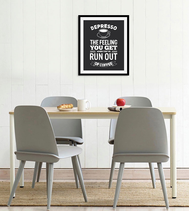 queence Bild »Despresso« Humor | Kaffee | Kaffee Bilder | Schriftzug | Schriftzüge | Schwarz-Weiß 1 Stk. tlg. gerahmt