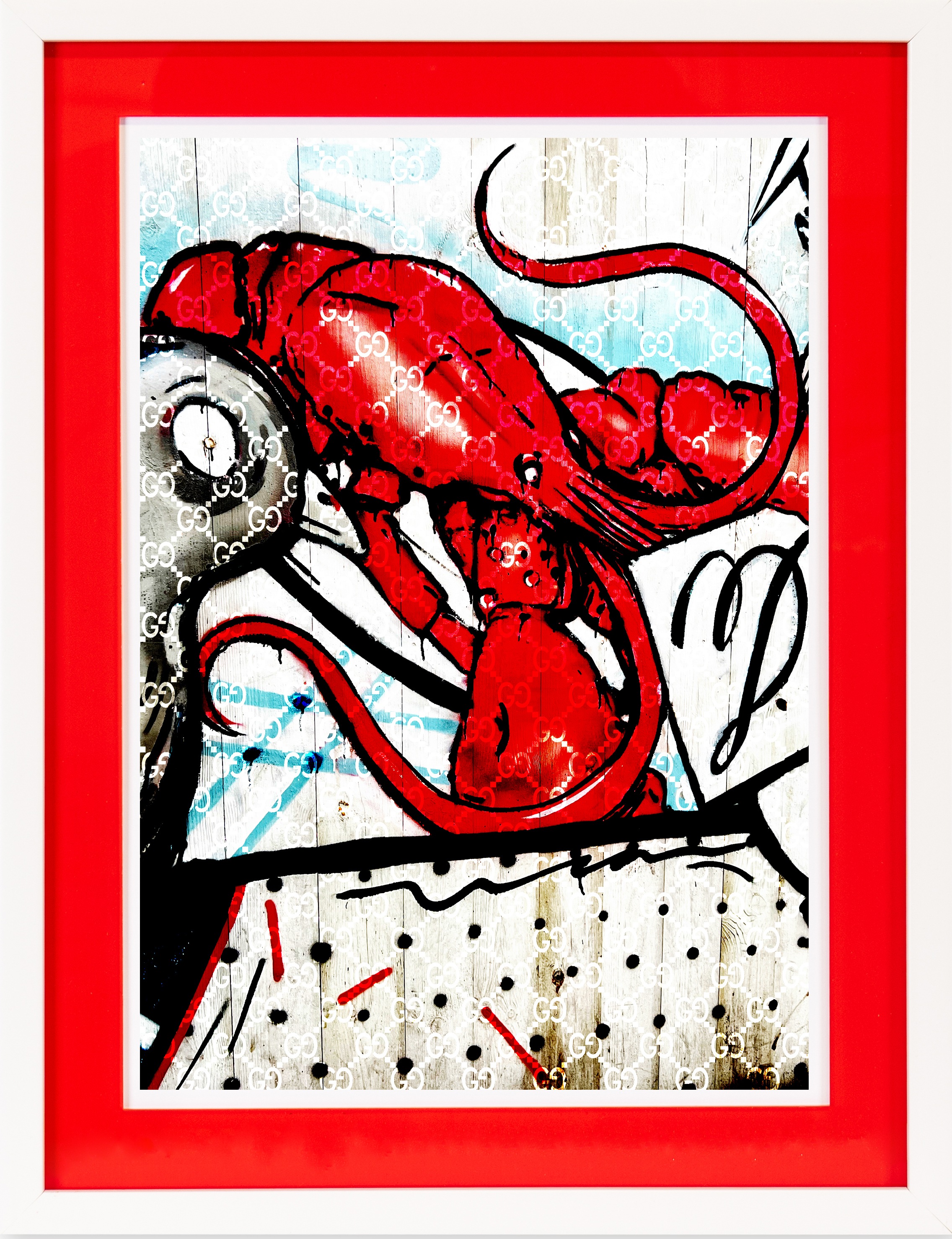 queence Bild mit Rahmen »Hummer, Tier, Abstrakt, rot«, Abstrakt-Fisch & Meeresfrüchte, (1 St.), Poster mit buntem Acrylglas Passepartout
