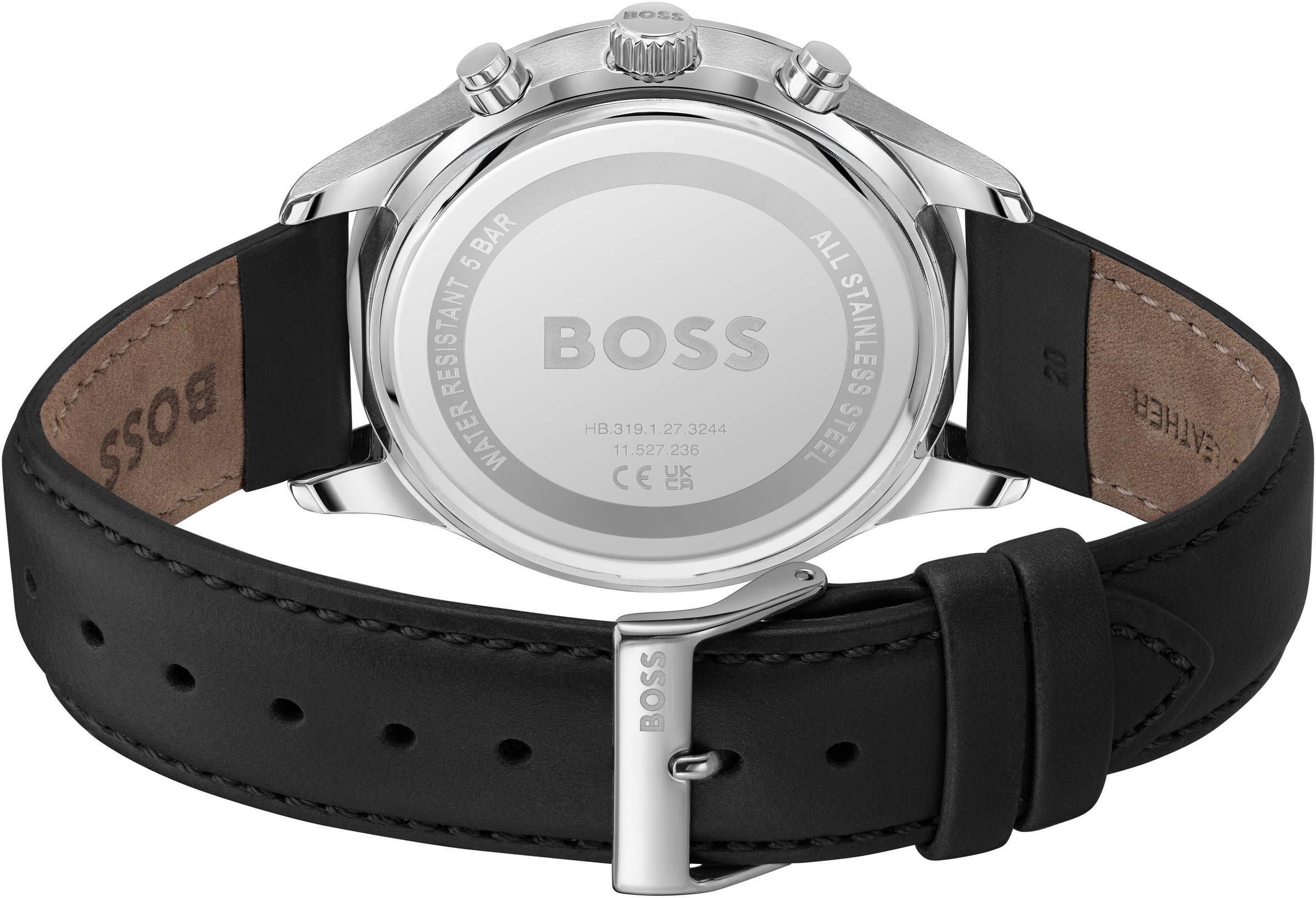 BOSS Chronograph »AVERY« Quarzuhr, Herrenuhr, Armbanduhr, Stoppfunktion, Lederarmband