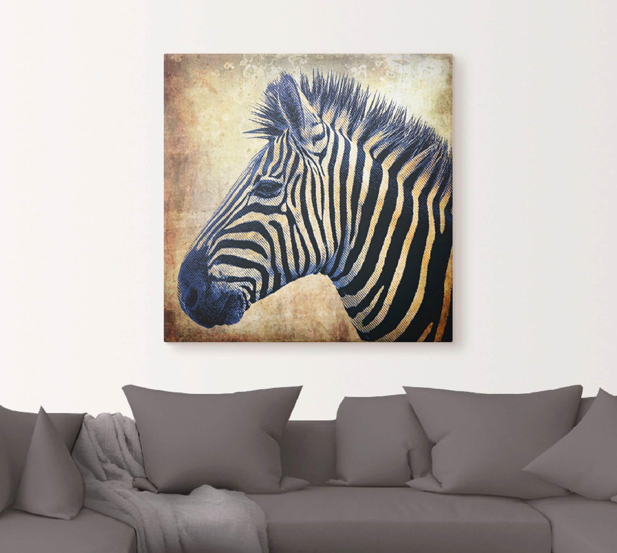Artland Wandbild »Zebra Porträt PopArt«, Wildtiere, (1 St.), als Leinwandbild in verschied. Größen