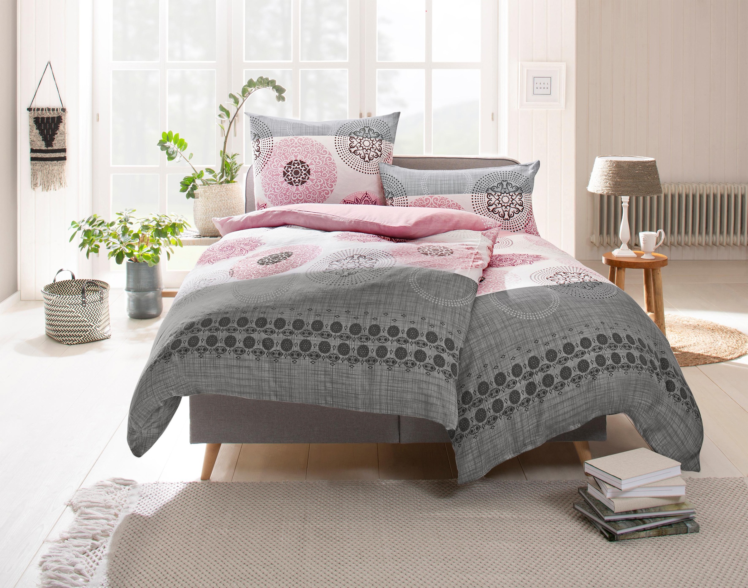 my home Bettwäsche »Tesso in Gr. 135x200, 155x220 oder 200x200 cm« 2 Bettwäsche mit Ornamenten und in verschiedenen Qualitäten