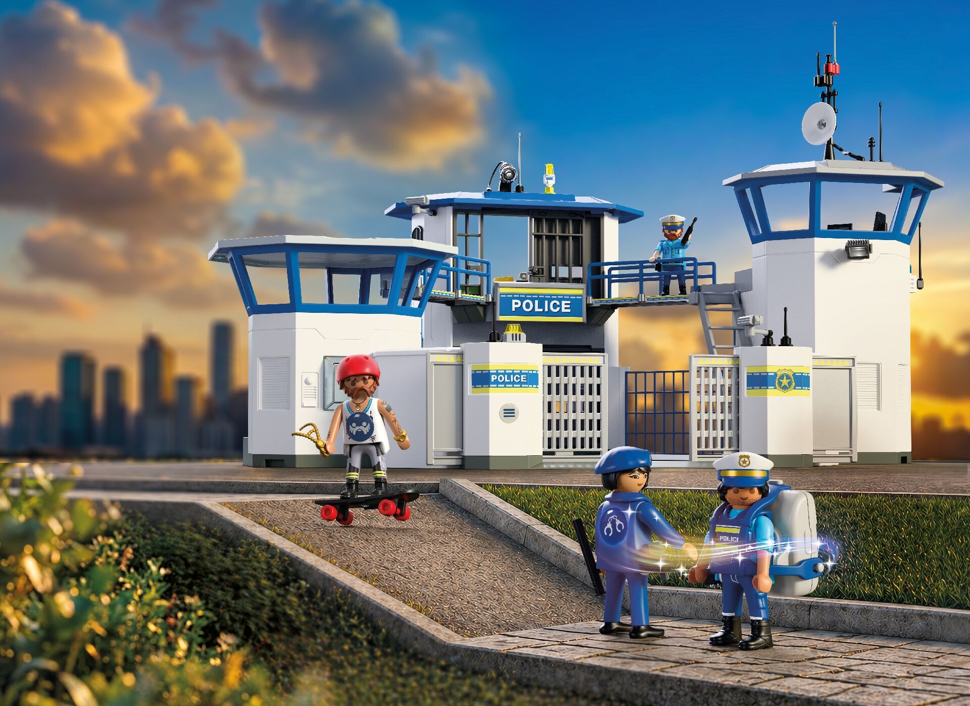 Playmobil® Konstruktions-Spielset »Playmobil Hi! Ready-To-Play Set Polizei (71873), City Action« Made in Europe