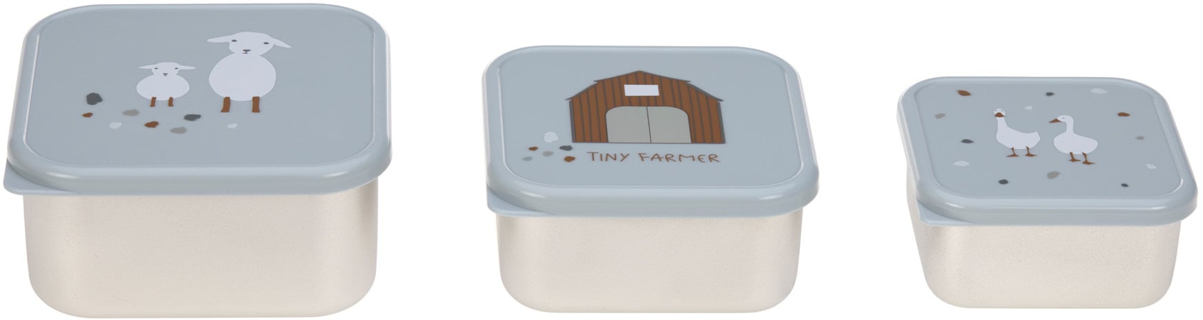 LÄSSIG Lunchbox »Tiny Farmer, Blue«, (3 tlg.)