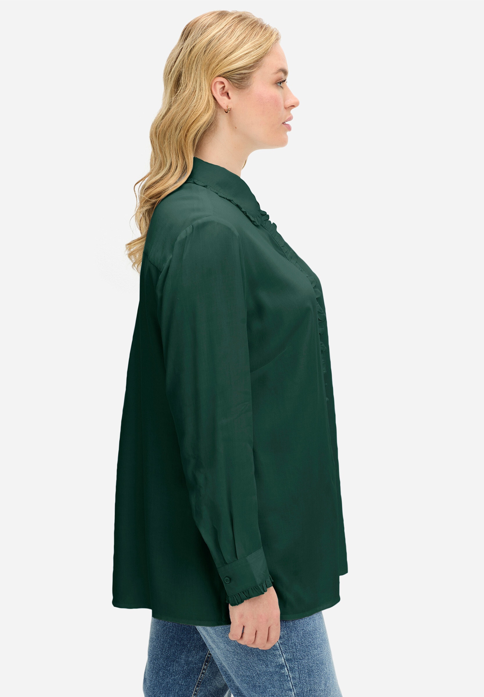 Sheego Rüschenbluse »Bluse Hemdbluse mit gerüschter Knopfleiste«