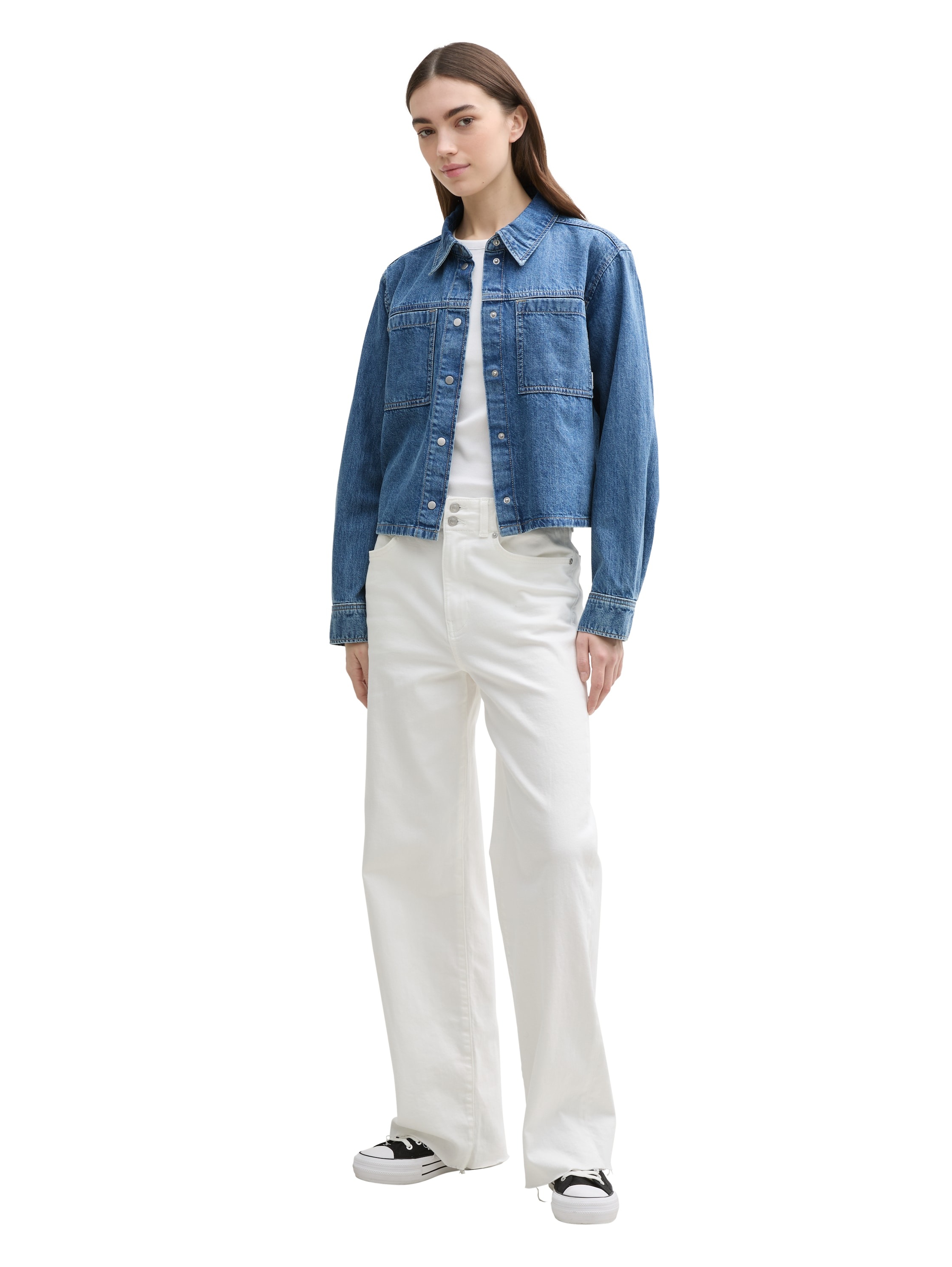 TOM TAILOR Denim Jeansbluse, mit Brusttaschen