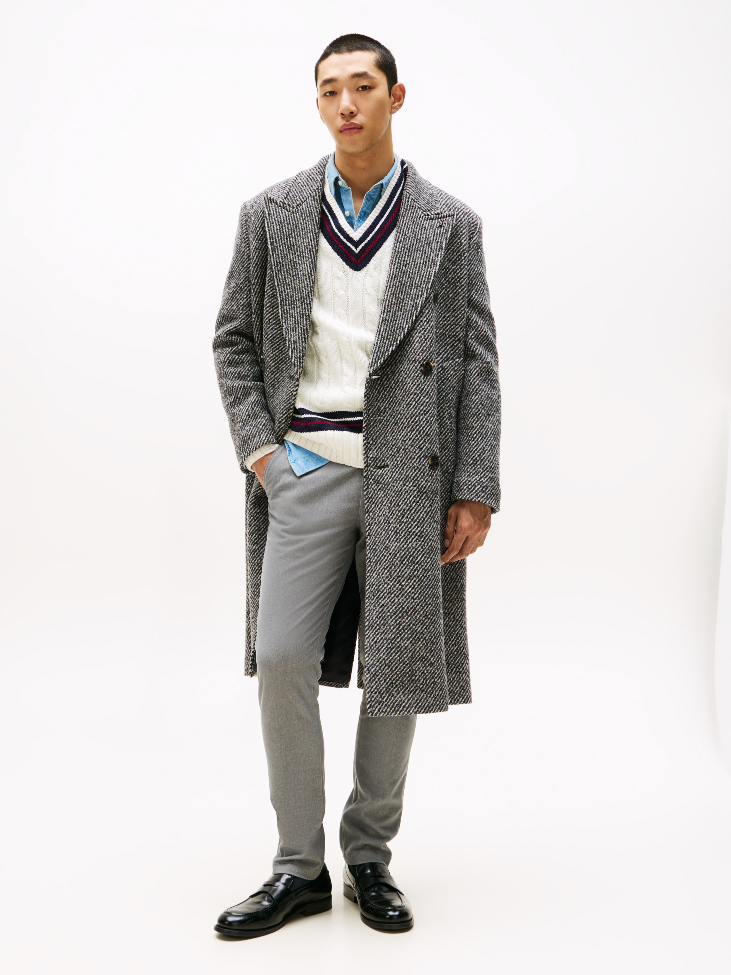 Tommy Hilfiger Chinohose »BLEECKER BRUSHED MARL«, Slim Fit, gebürstete Melangeoptik