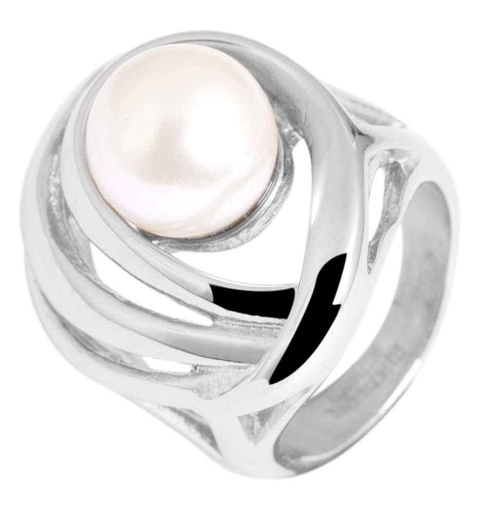 Adelia´s Fingerring »Damen Ring aus Edelstahl mit Süßwasserperle«