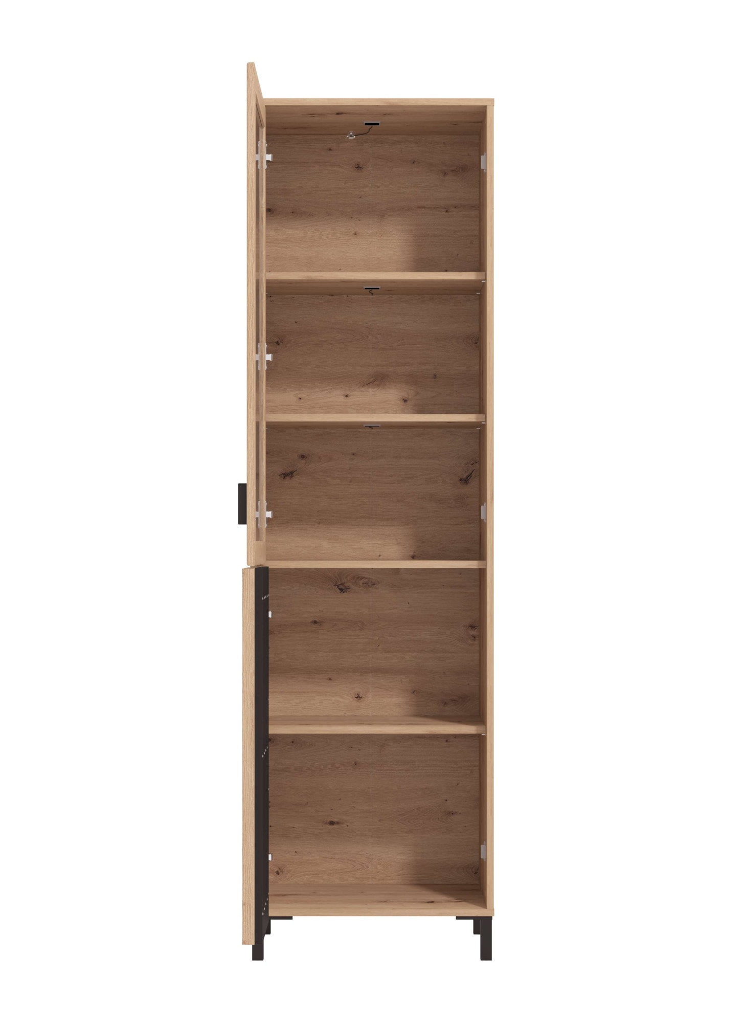 Home affaire Vitrine »LAVAL Vitrinenschrank, Glasschrank, Standvitrine, Highboard/Sideboard« Türen, 4 Einlegeböden, 5 Fächer, Gesamtmaße (B/T/H): 54,5/40/192,5 cm