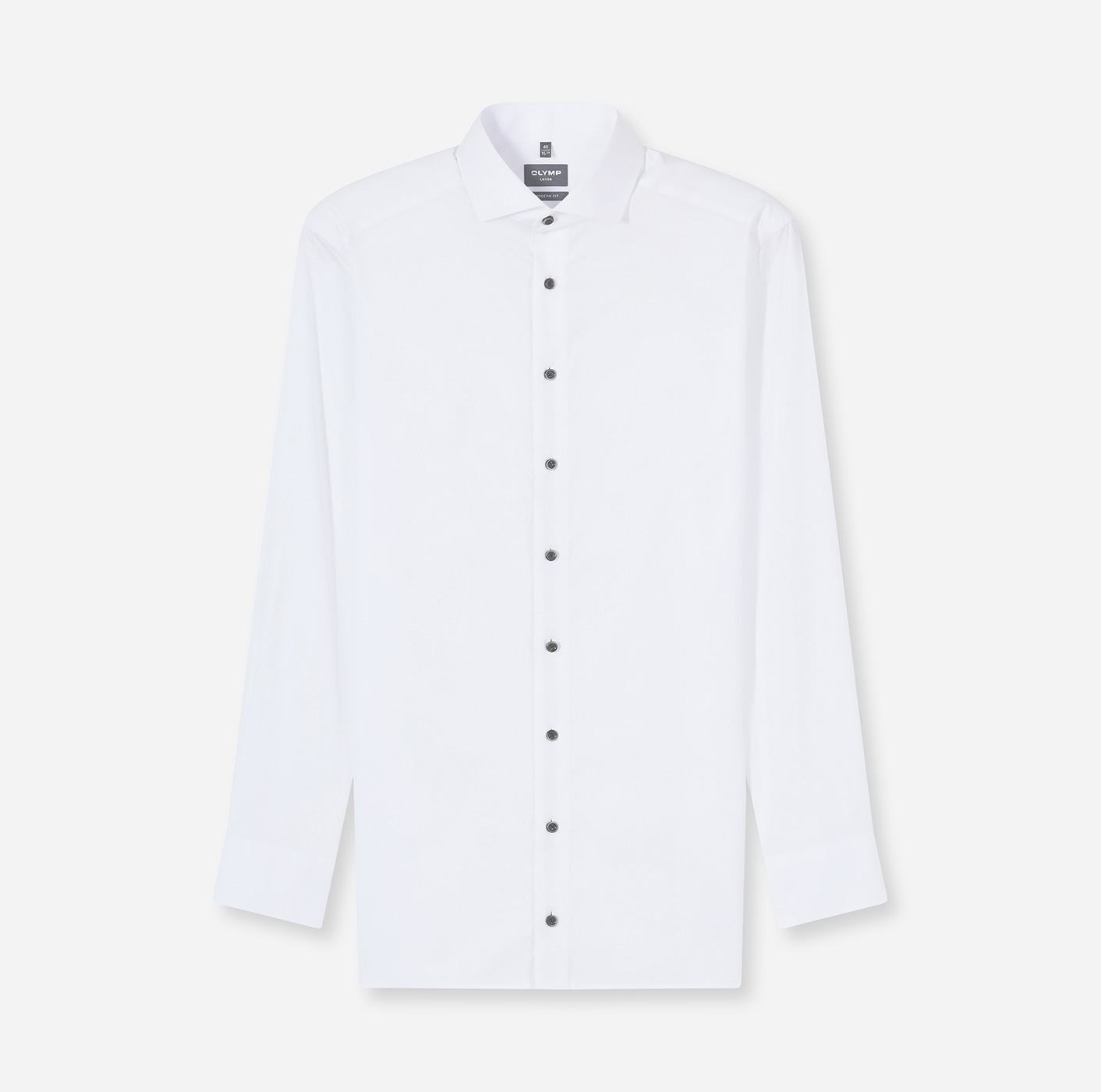 OLYMP Langarmhemd »Luxor« Businesshemd, unifarben, modern fit, Royal-Kentkragen