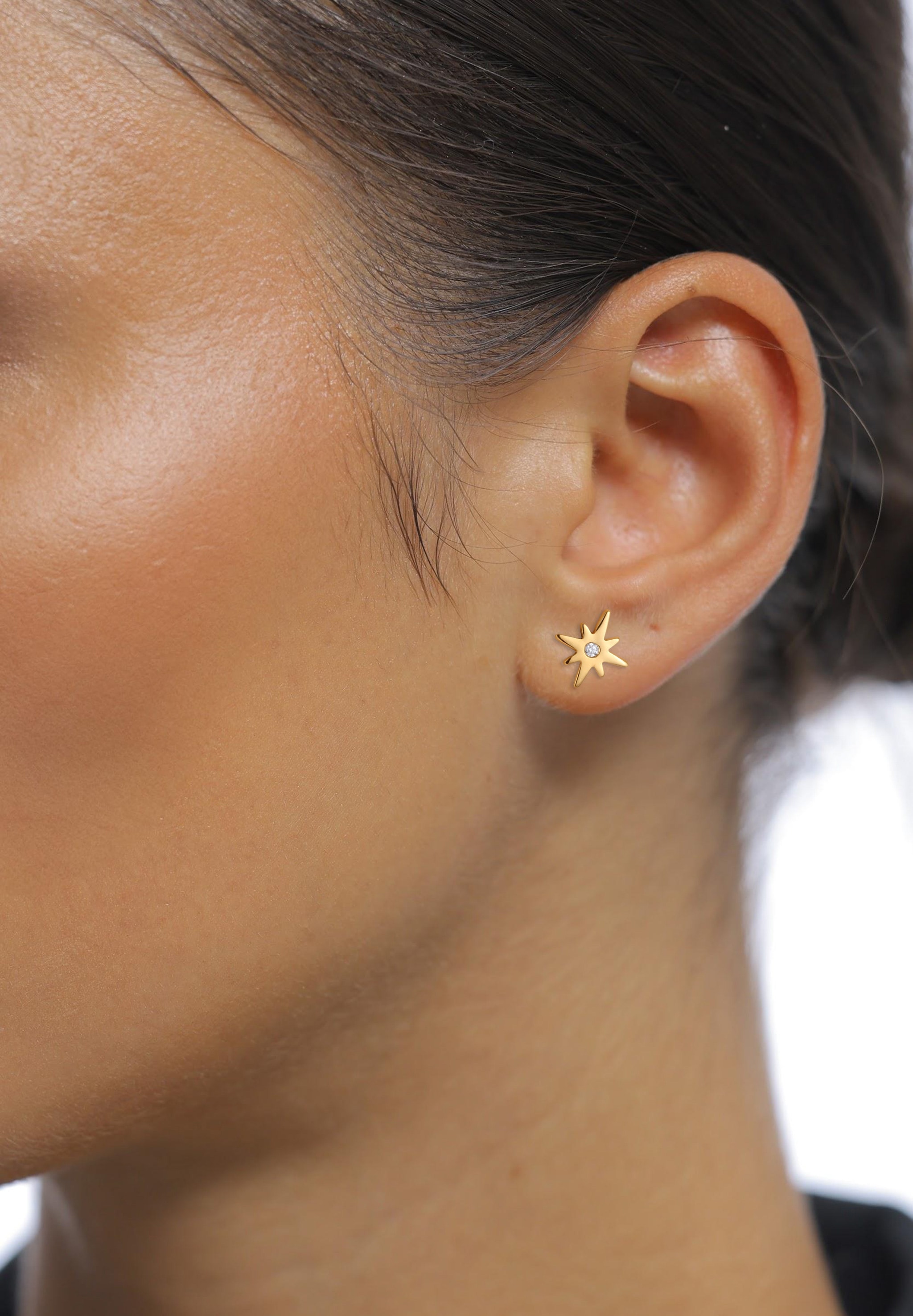 Elli DIAMONDS Paar Ohrstecker »Ohrringe Lab Grown Diamant Weiß Brillantschliff (0.015 ct) 585 Gelbgold«