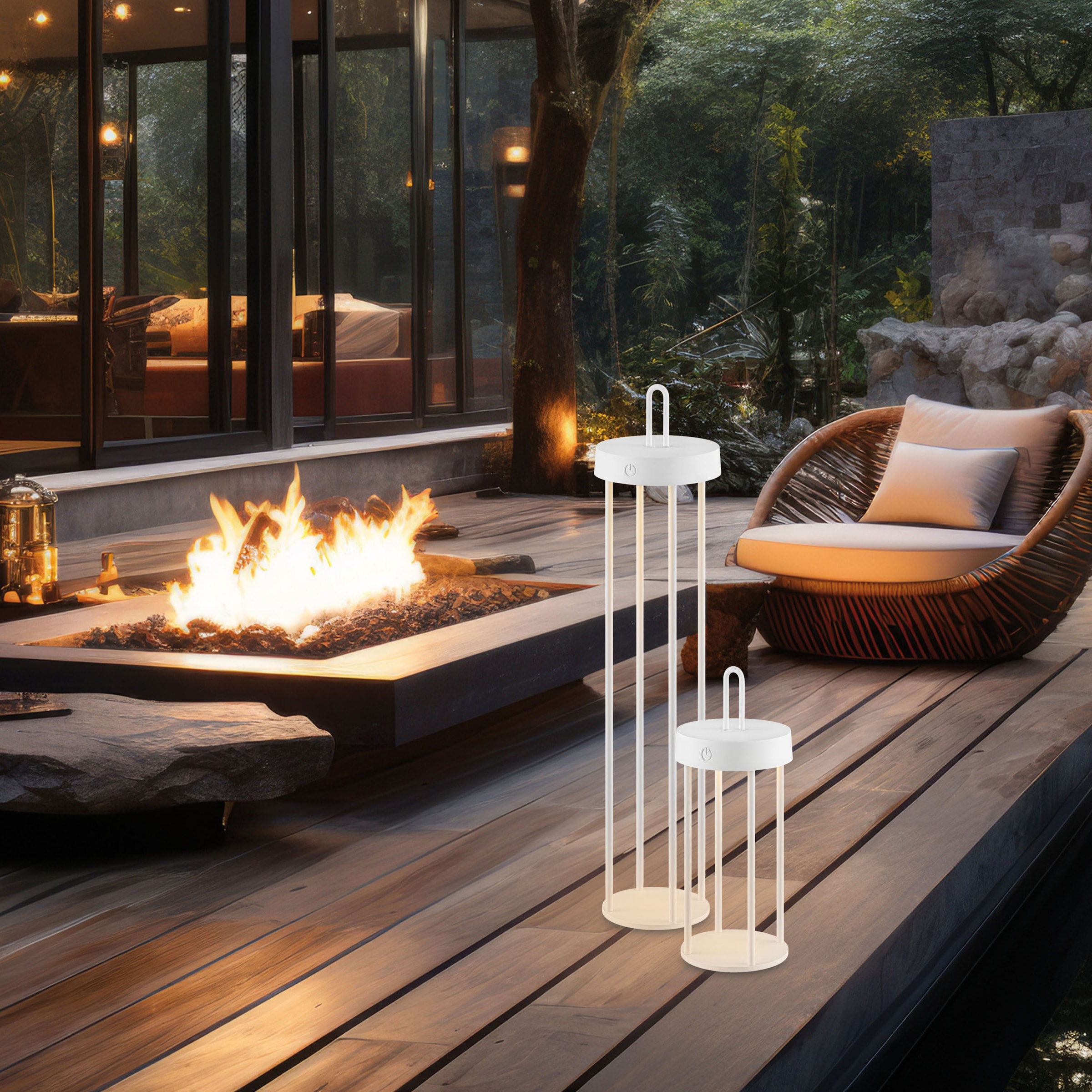 JUST LIGHT Stehlampe »ANSELM«, 1 flammig, Leuchtmittel LED-Modul | LED fest integriert, Akkuleuchte