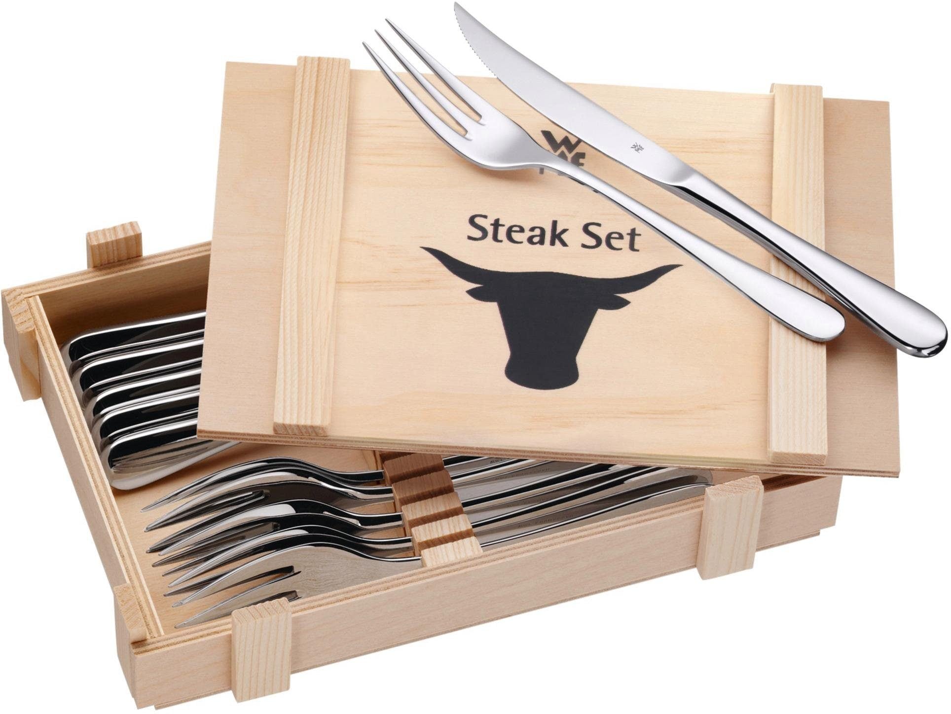 Steakbesteck, (Set, 12 tlg.), inkl. Holzkiste