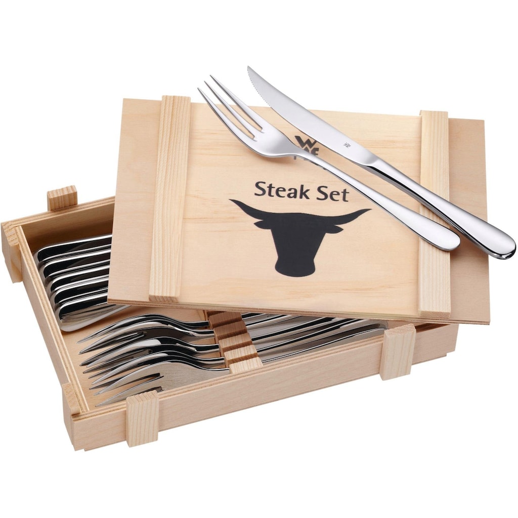 WMF Steakbesteck, (Set, 12 tlg.), inkl. Holzkiste