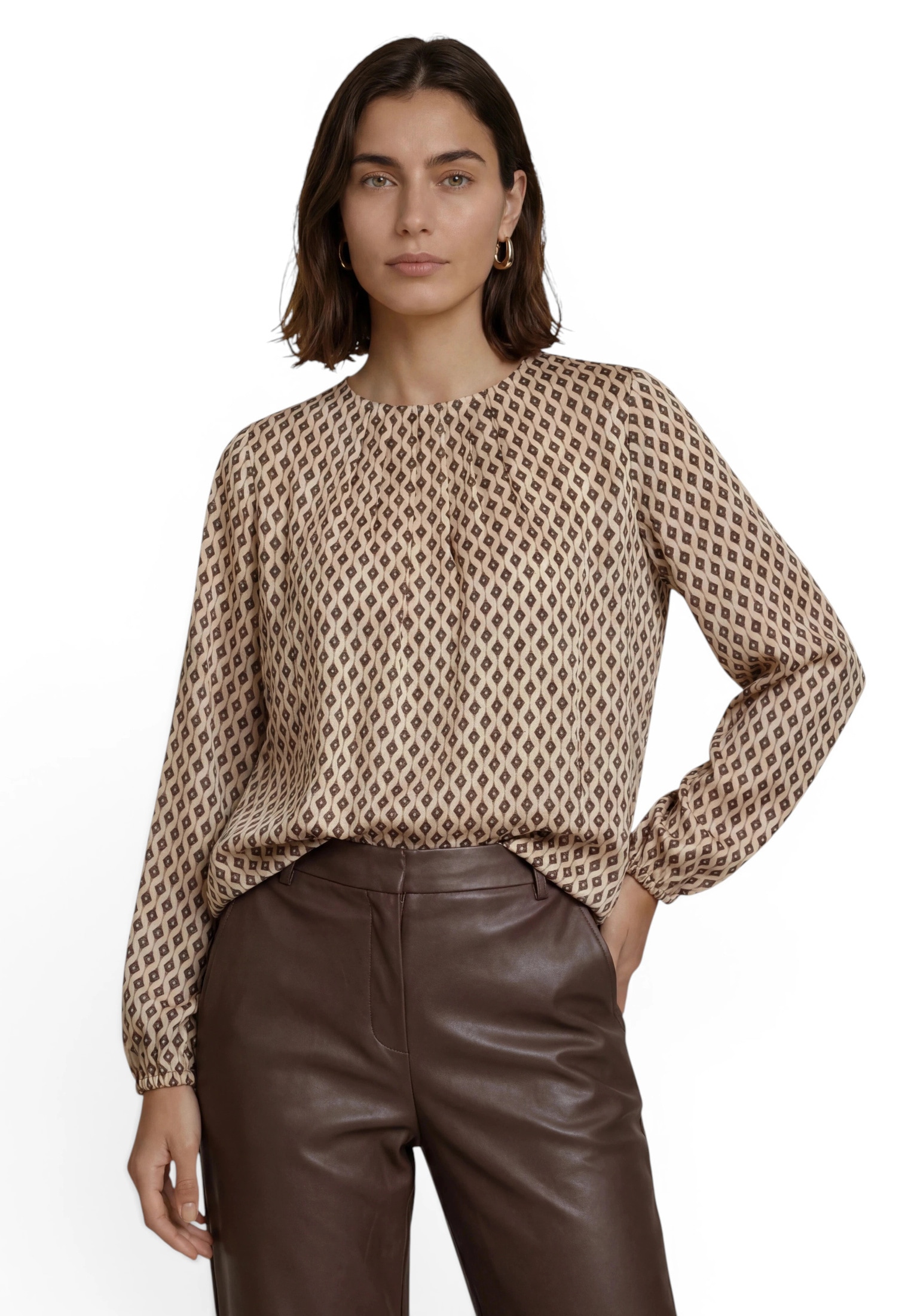 Zero Satinbluse »Satinbluse mit Rundhalsausschnitt«