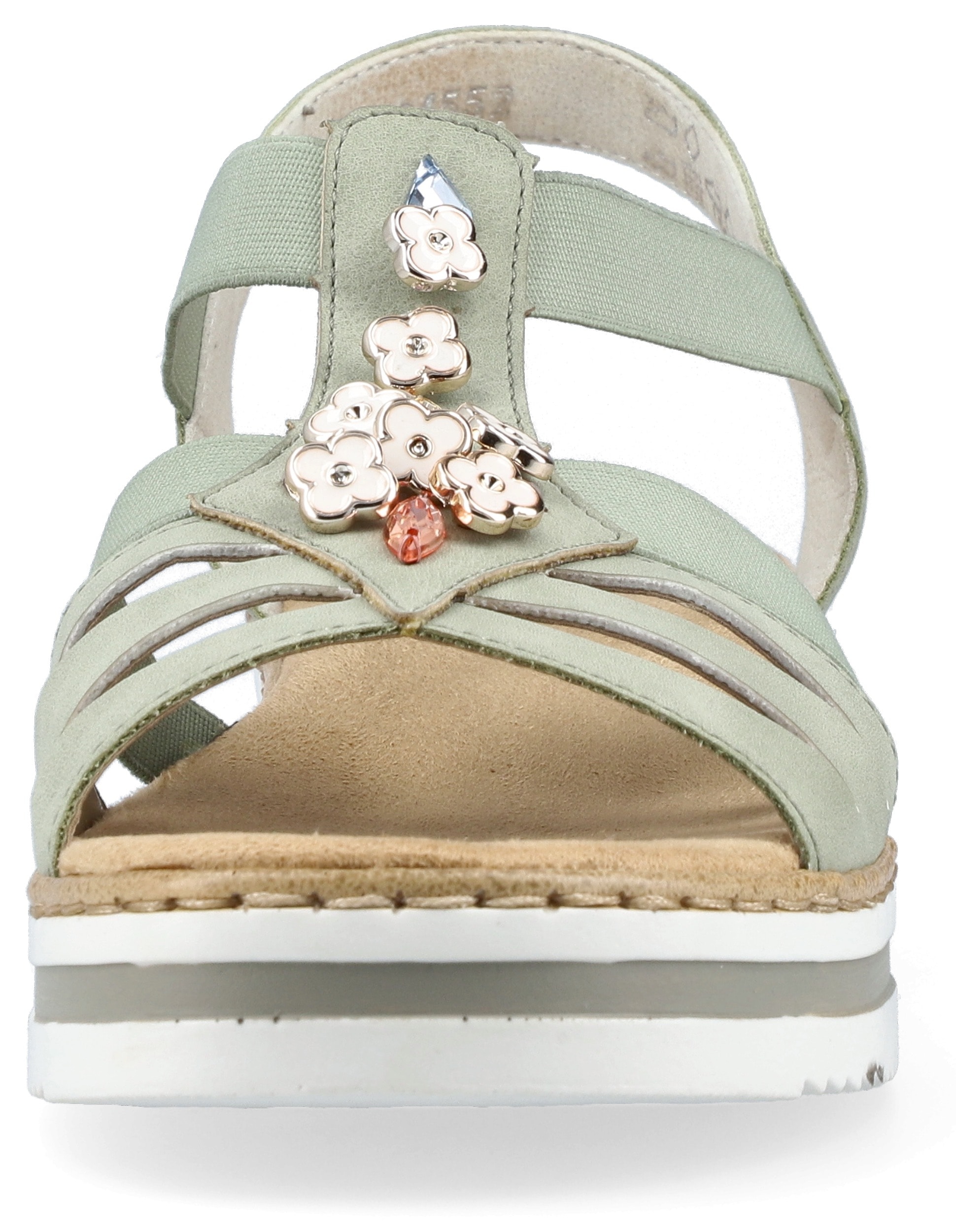 Rieker Riemchensandale, Sommerschuh, Sandalette, Keilabsatz, mit Schmuckelementen