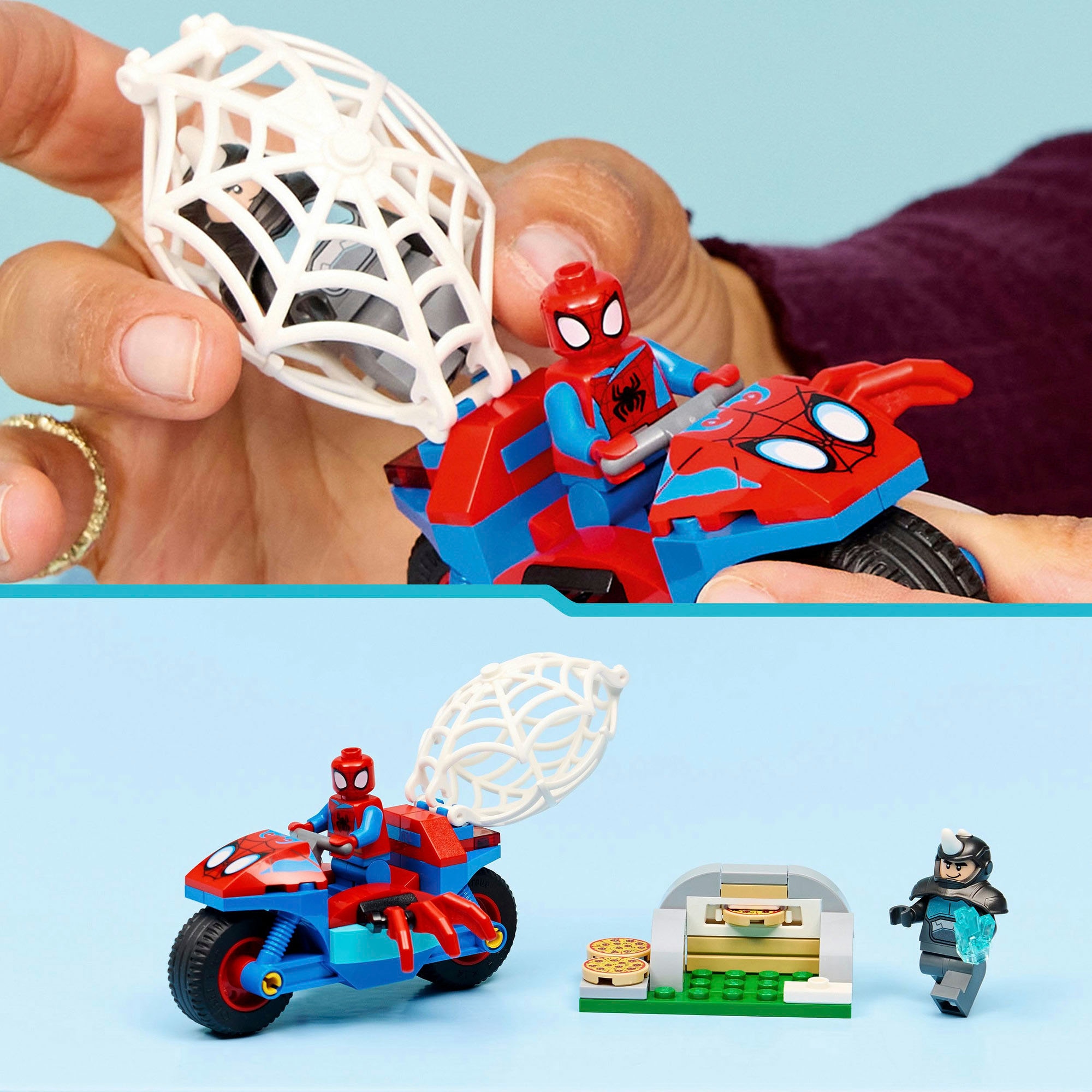 LEGO® Konstruktionsspielsteine »Spidey auf Motorrad vs. Rhino (11206), LEGO Spidey« Made in Europe
