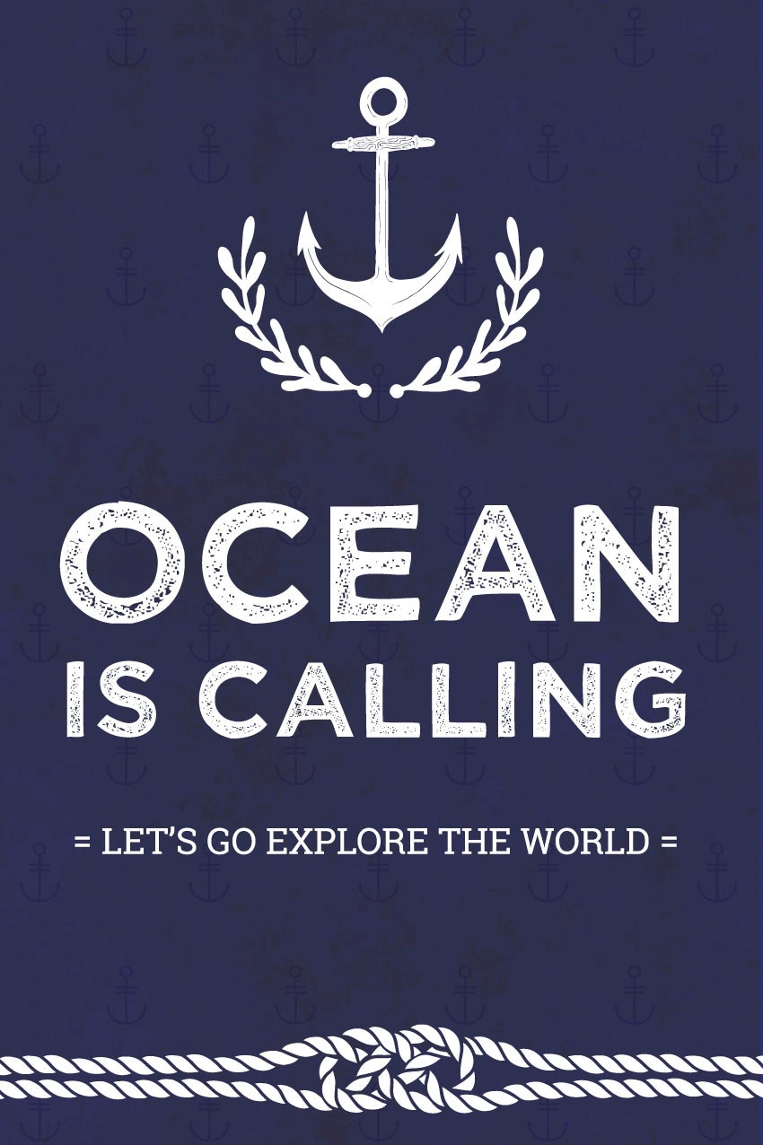 queence Metallbild »Ocean is calling« Anker | Schriftzug | Schriftzüge 1 Stk. tlg. Stahlschilder