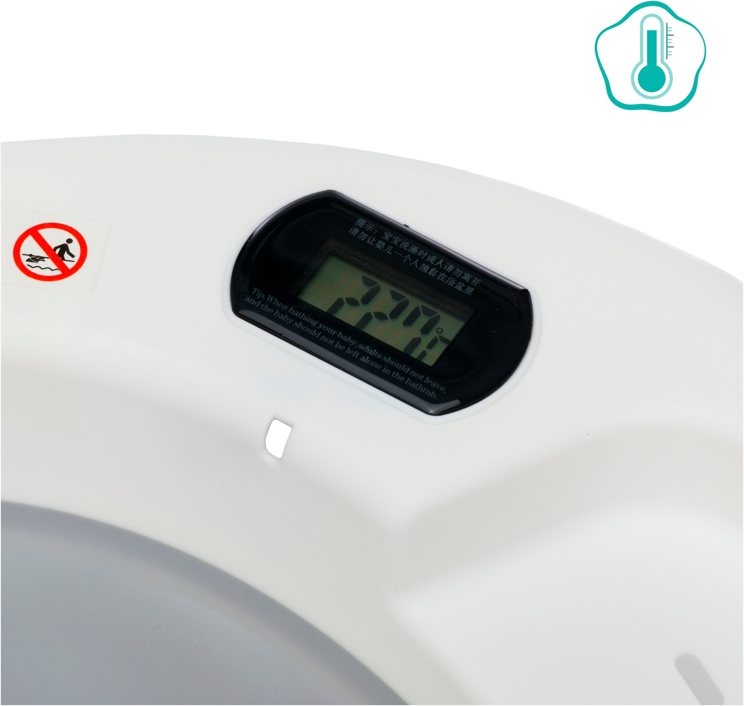Fillikid Babybadewanne »Faltbadewanne Beluga grau« Höhe 20,5 cm mit Ablaufstöpsel inkl. Temperaturmessung