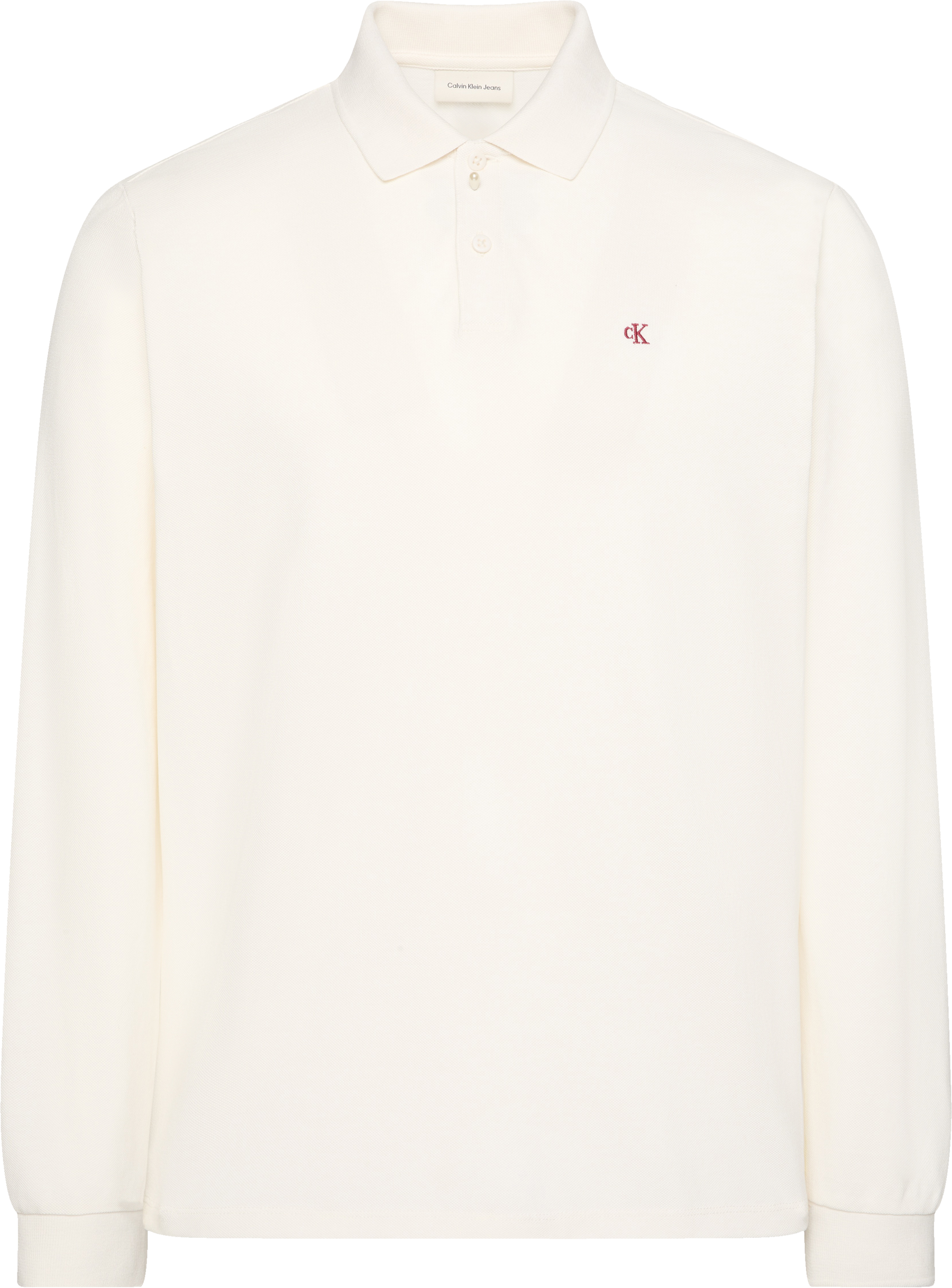 Calvin Klein Jeans Langarm-Poloshirt Regular fit mit Rundhalsausschnitt