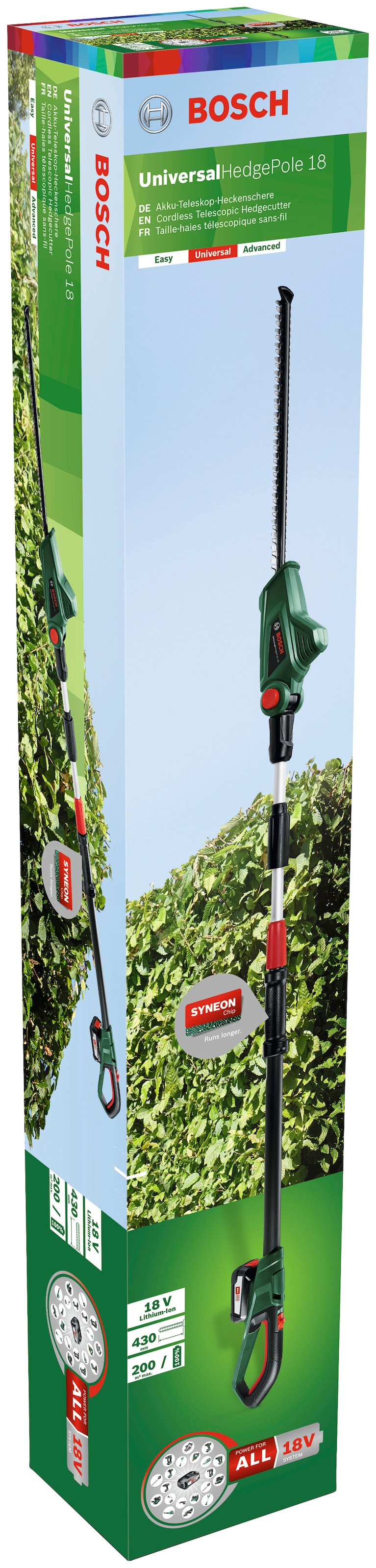 Bosch Home & Garden Akku-Heckenschere »UniversalHedgePole 18«, 43 cm Schnittlänge, ohne Akku und Ladegerät