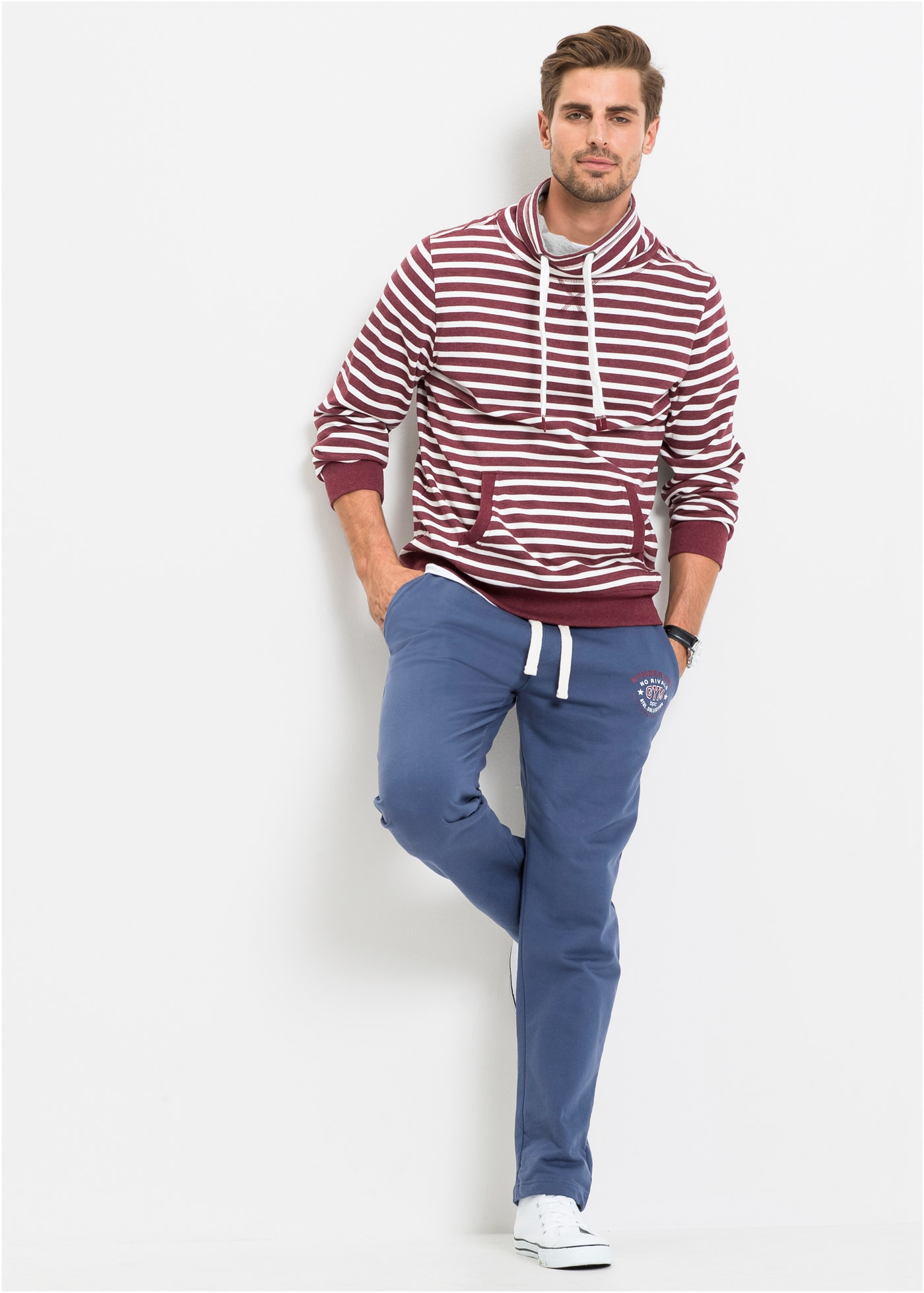 bonprix Jogginghose  mit elastischem Bund, mit Kordelzug, regular fit, mit Gesäßtasche