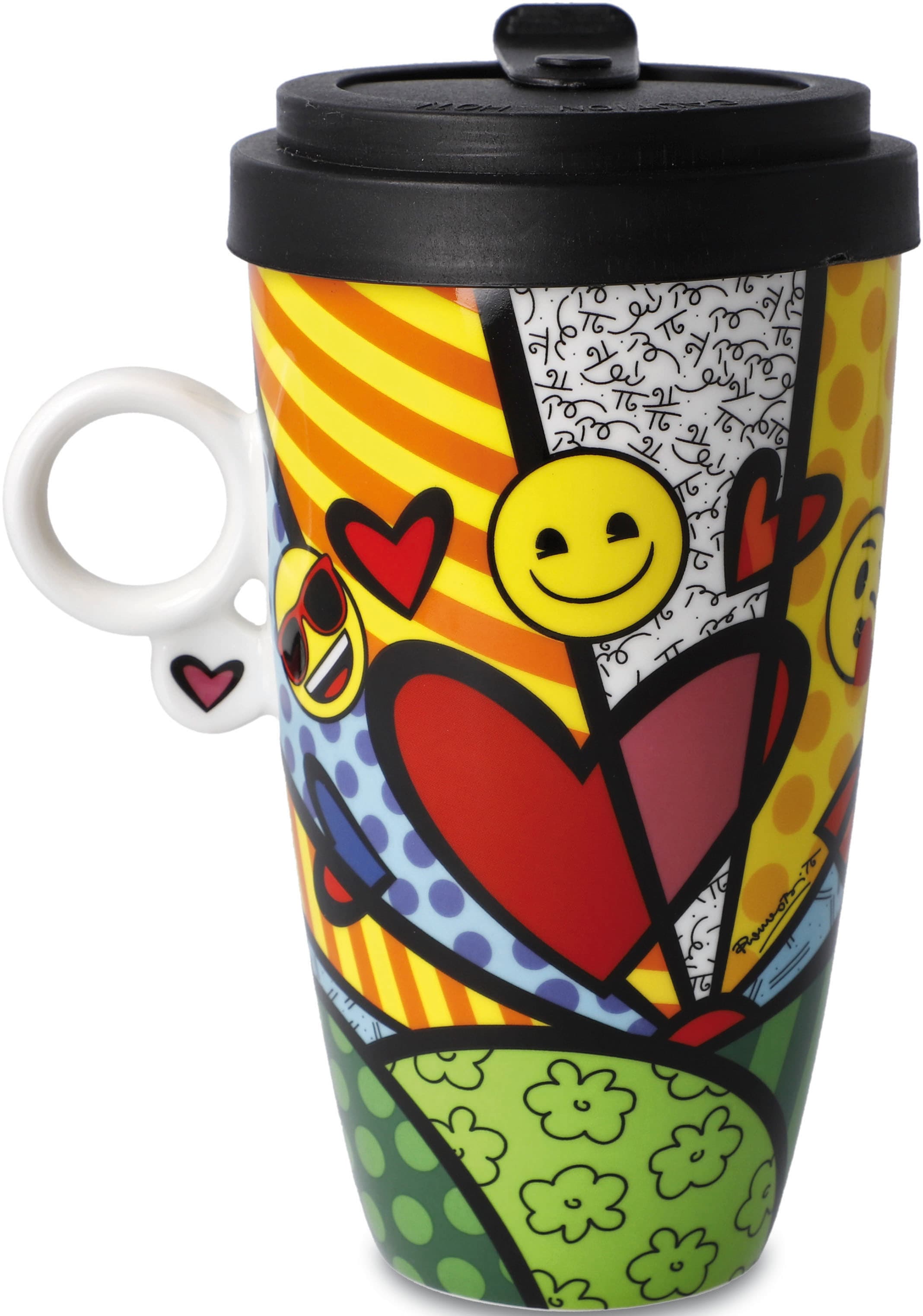 Goebel Coffee-to-go-Becher »emoji® by BRITTO® - "A new day"«, (2 tlg.), mit abnehmbarem Deckel, 500 ml