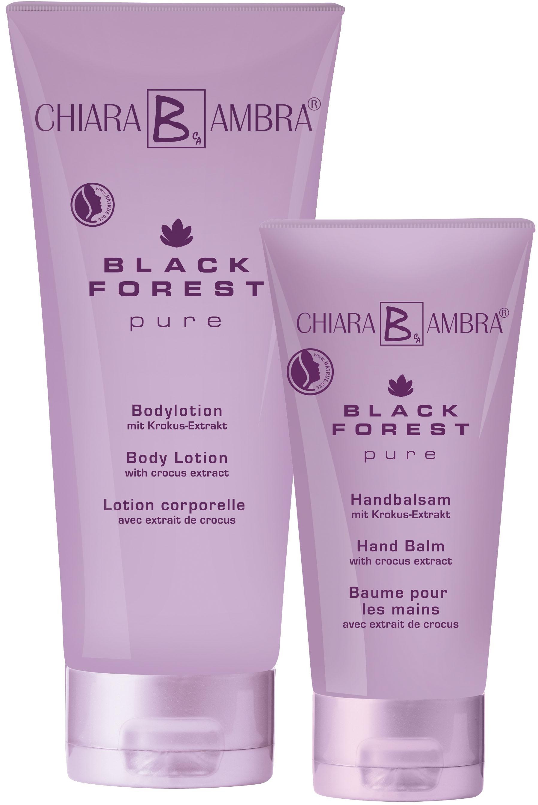 CHIARA AMBRA Pflege-Set »SET BLACK FOREST PURE«, (2 tlg.), Bodylotion plus Handbalsam gratis