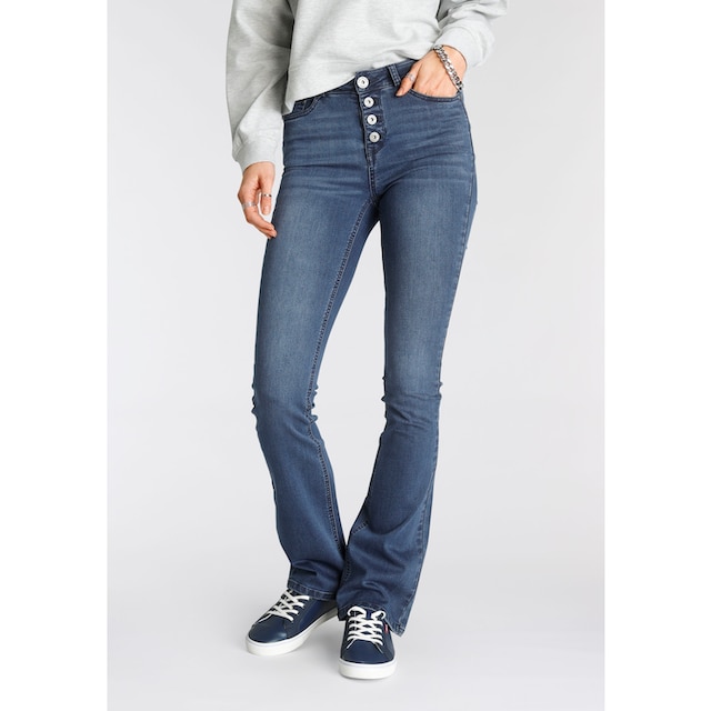 Arizona Bootcut-Jeans »Ultra Stretch«, High Waist mit durchgehender  Knopfleiste | OTTO