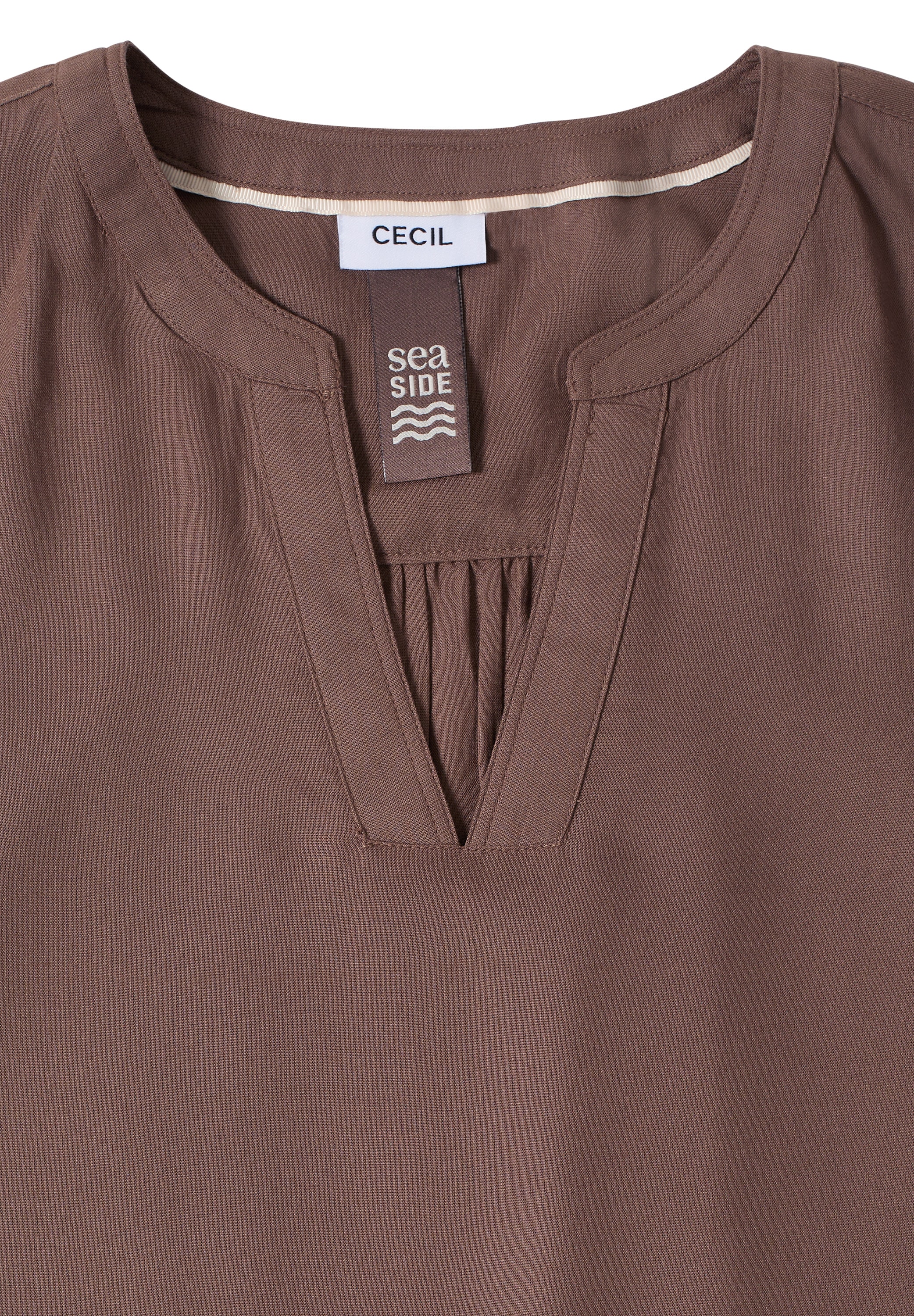 Cecil Langarmbluse mit Splitneck und aus reiner Viskose