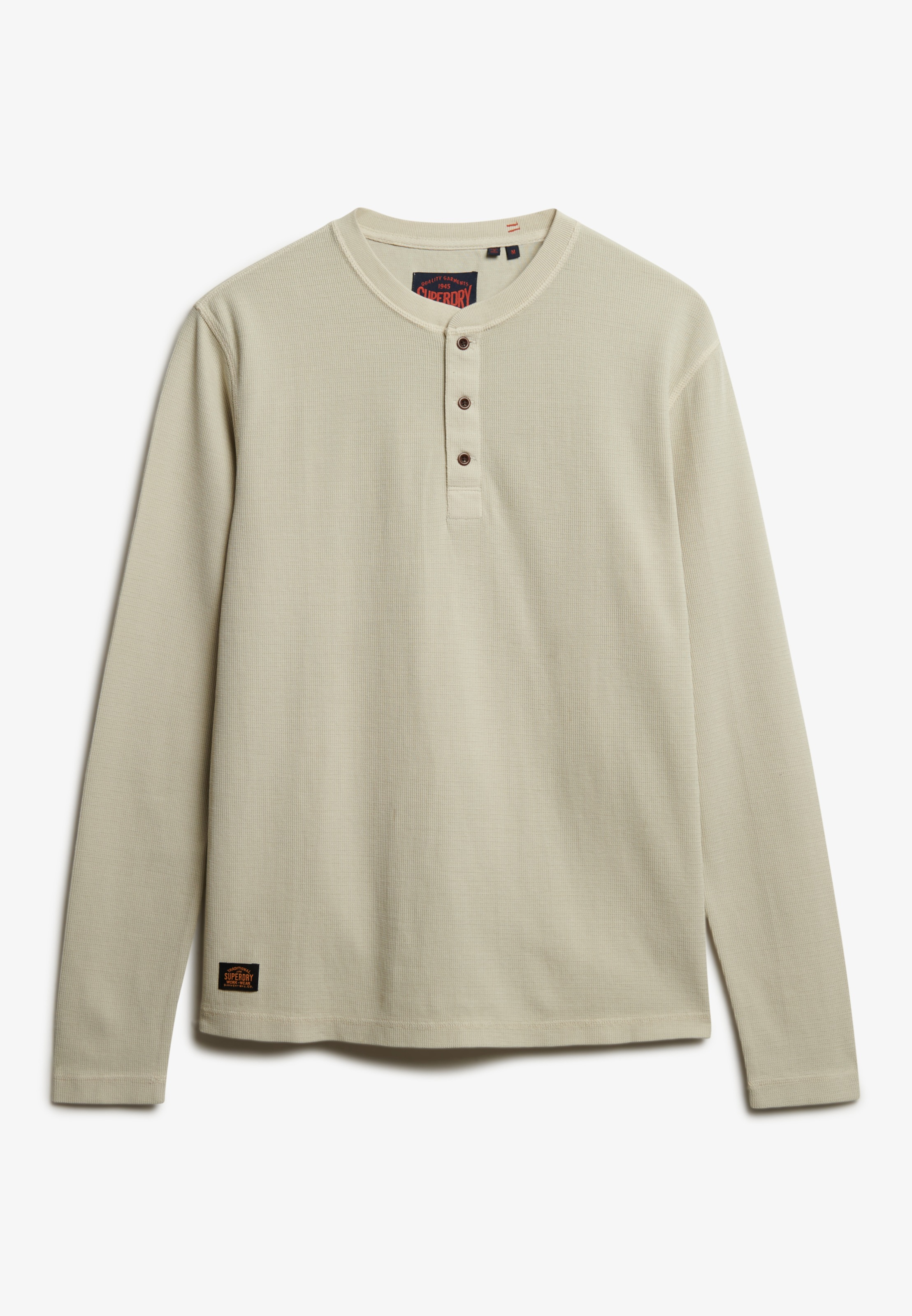 Superdry Langarmshirt »WAFFLE LONG SLEEVE HENLEY TOP«