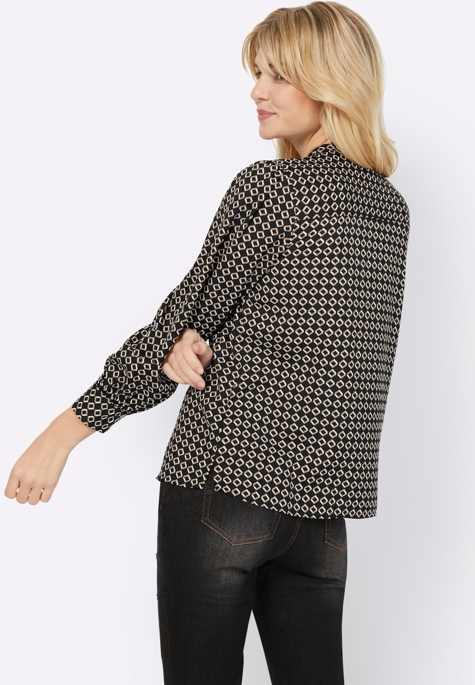 heine Klassische Bluse »Druckbluse Langarm-Bluse im Minimal-Muster«
