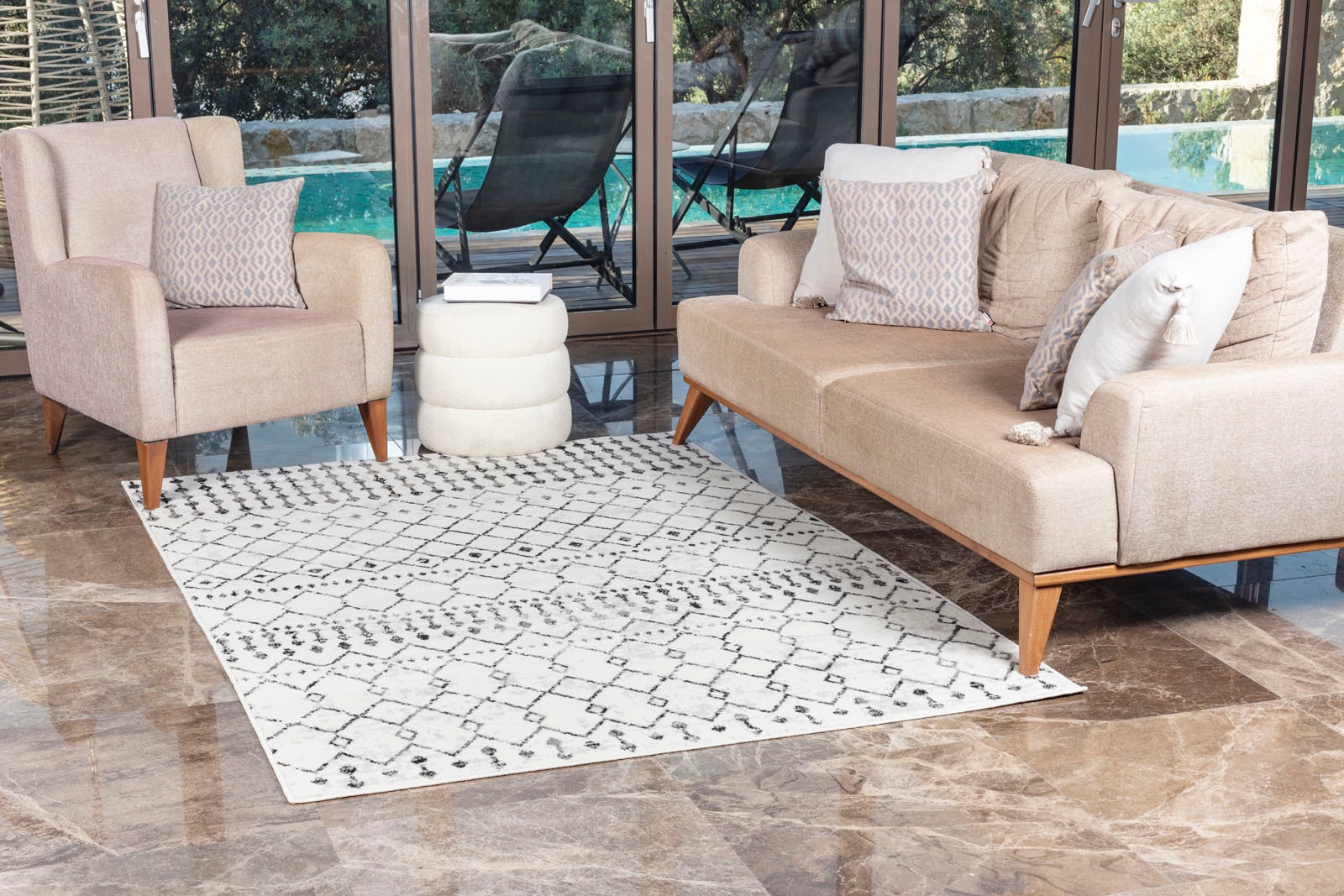 Livabliss Teppich »HEZE«, rechteckig, 11 mm Höhe, Berber, Ethnisch Boho Kurzflor Wohnzimmerteppich, Schlafzimmer