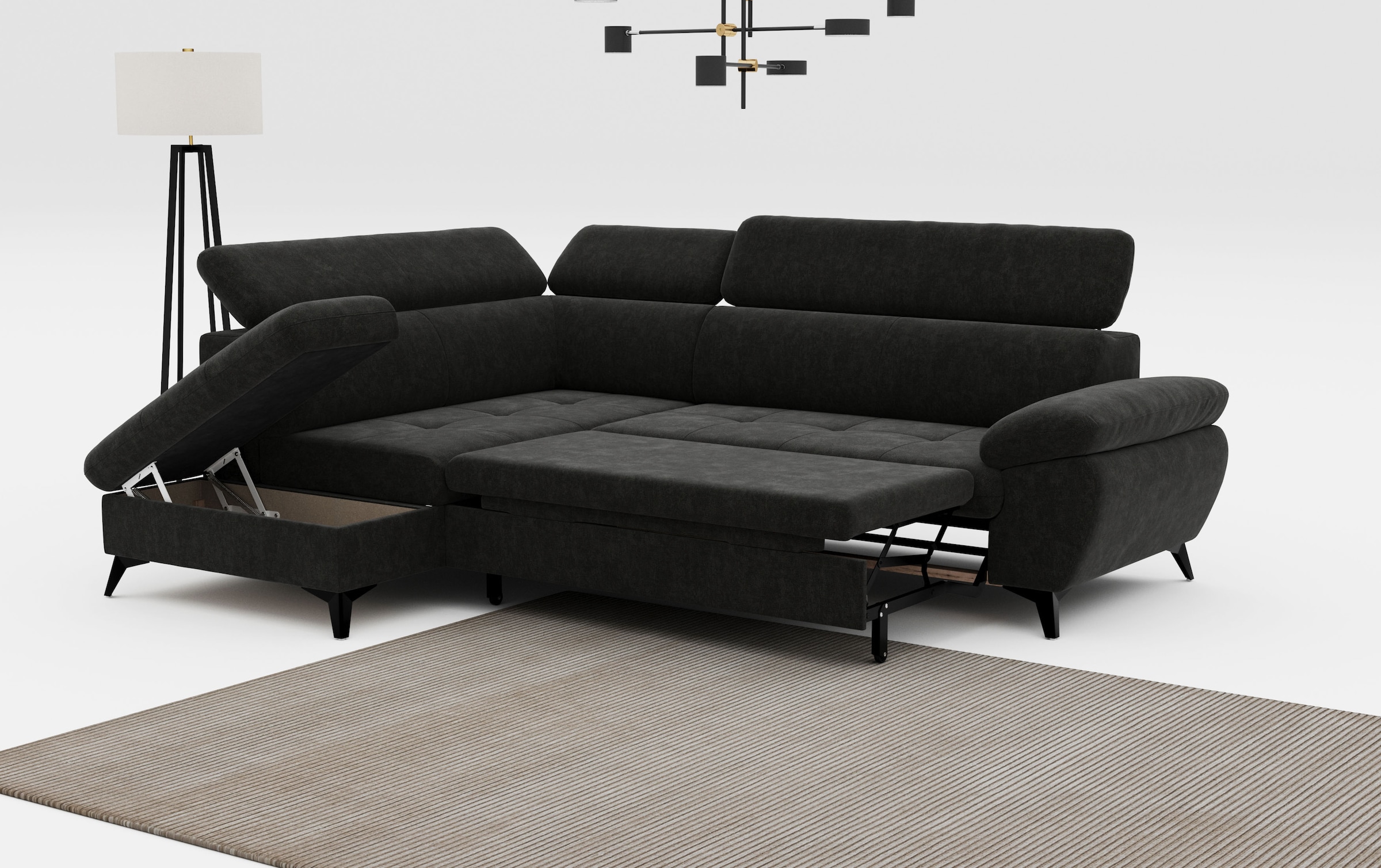 COTTA Ecksofa »Hudson L-Form«, mit Kopfteilverstellung, wahlweise mit Bettfunktion & Bettkasten