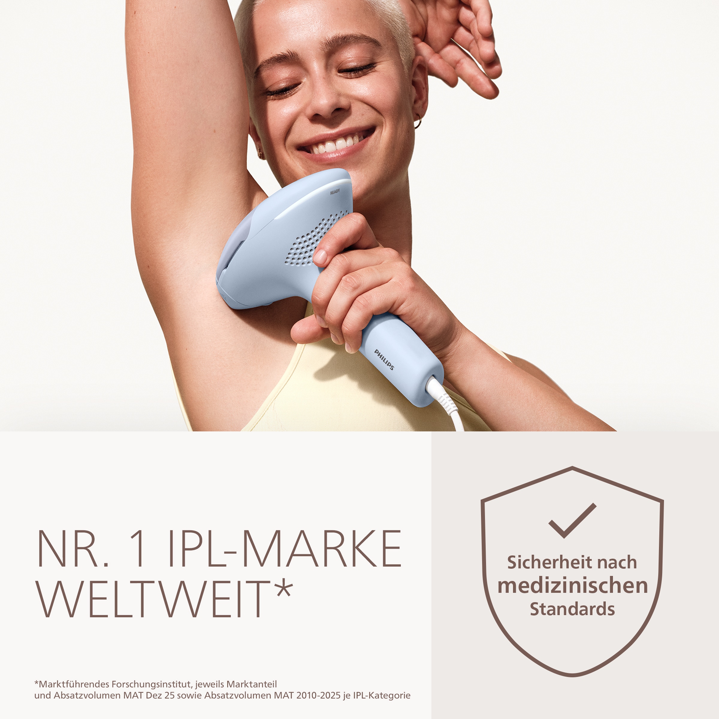 Philips IPL-Haarentferner »Philips Lumea Series 9900 Pro BRC333/00, NEUHEIT« 3 Aufsätze (Körper, Gesicht, empfindliche Bereiche), Audioführung