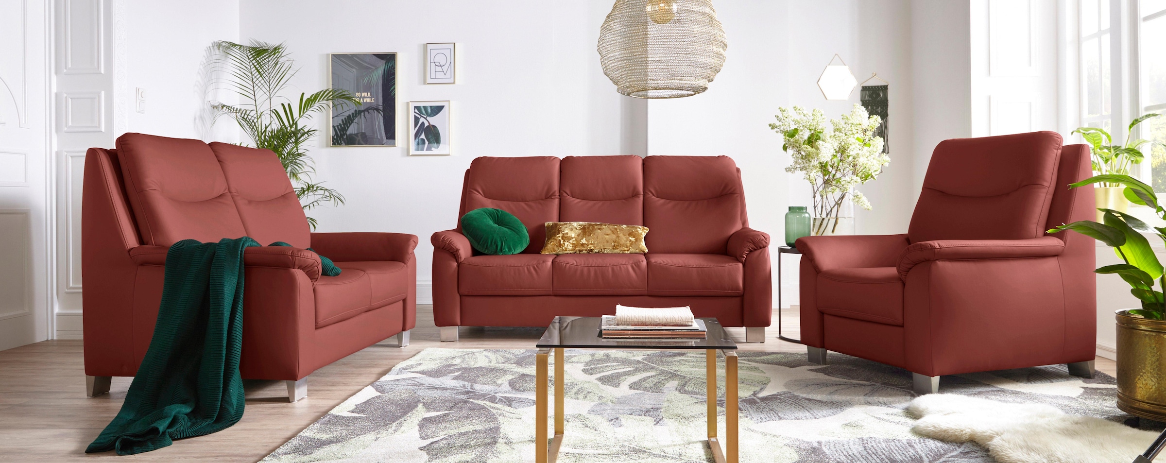 sit&more 2-Sitzer »Boccaccio«, inklusive Federkern und Kopfteilverstellung