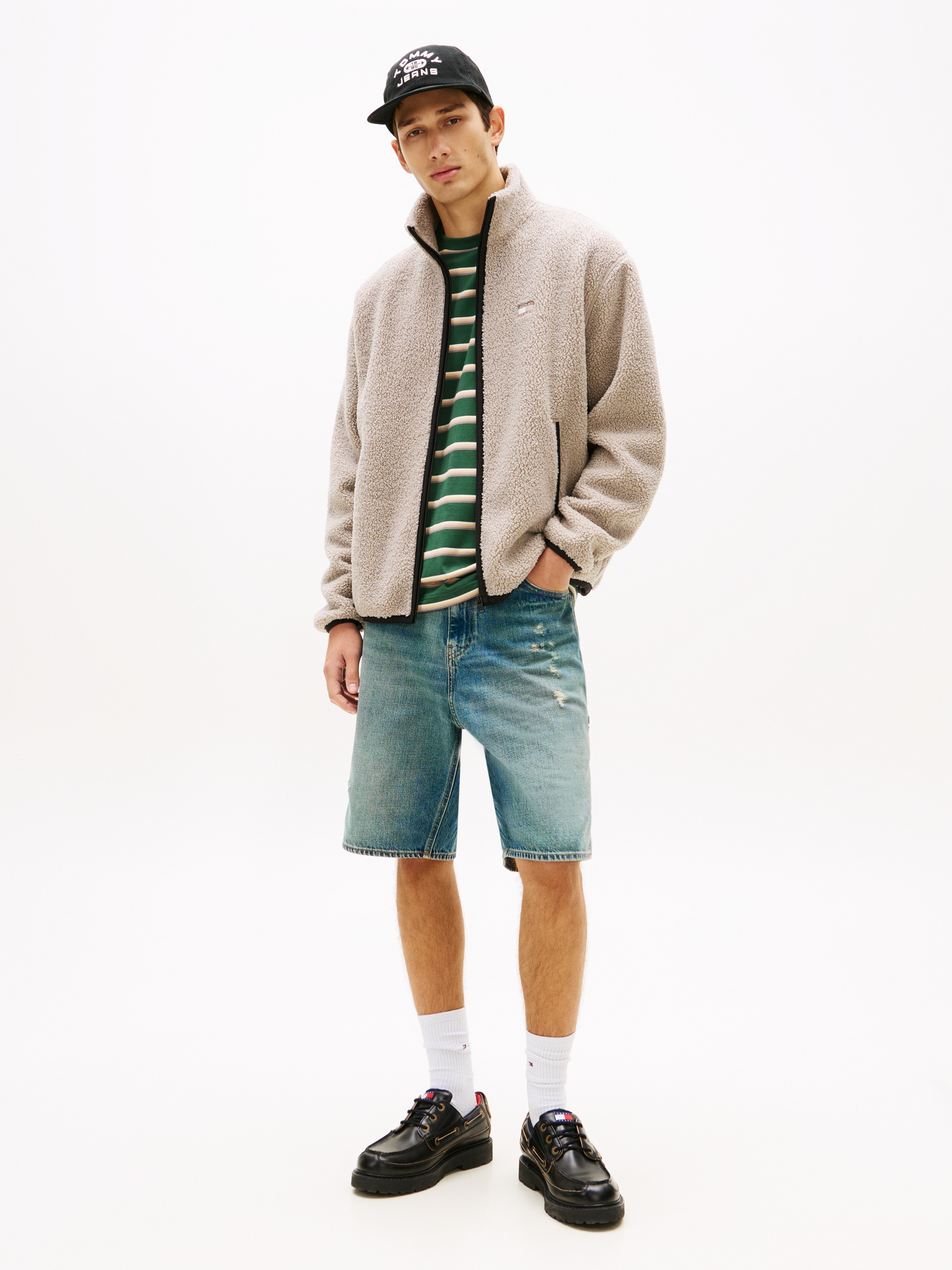 Tommy Jeans Fleecejacke »TJM BADGE TEDDY« Stehkragen, Teddyfleece, relaxed fit