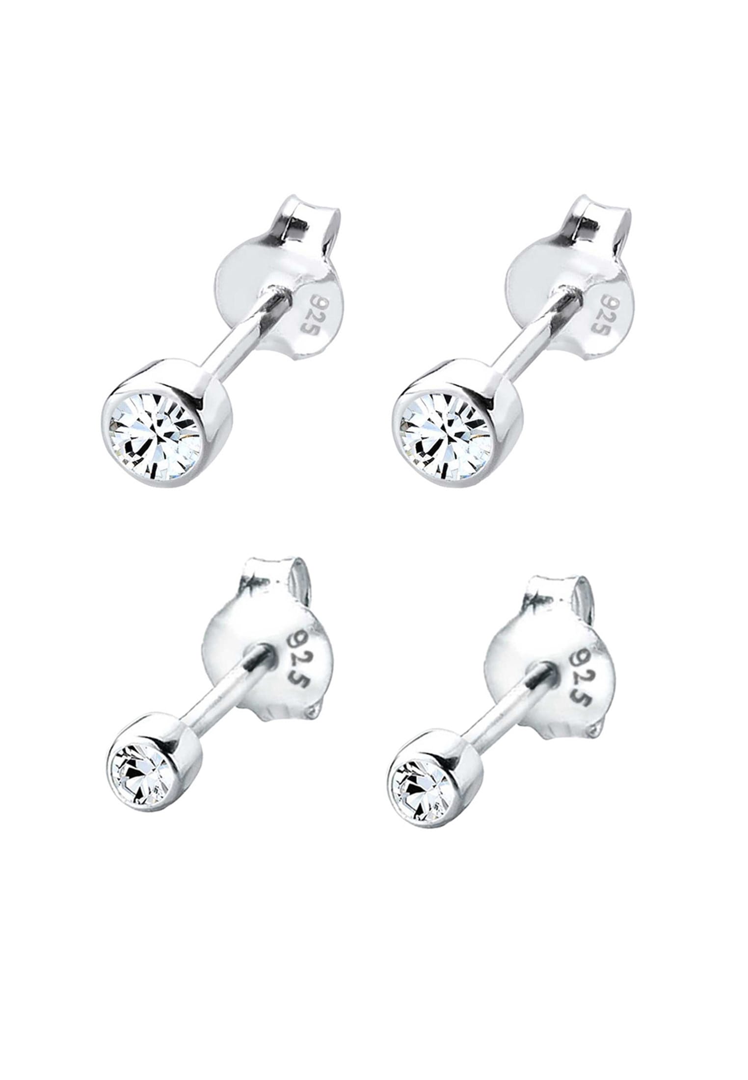 Elli Ohrstecker-Set »Ohrringe Ohrstecker Set Weiß 925 Sterling Silber, mit Kristallen von Swarovski®«