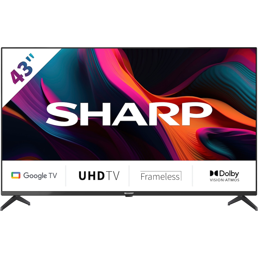 Sharp LED-Fernseher »SHARP 43GL4260E Google TV 108 cm (43 Zoll) 4K Ultra HD Google TV«, 108 cm/43 Zoll, 4K Ultra HD, Google TV-Smart-TV, 4K Ultra HD, Dolby Atmos, Dolby Vision, HDMI 2.1 mit eARC)