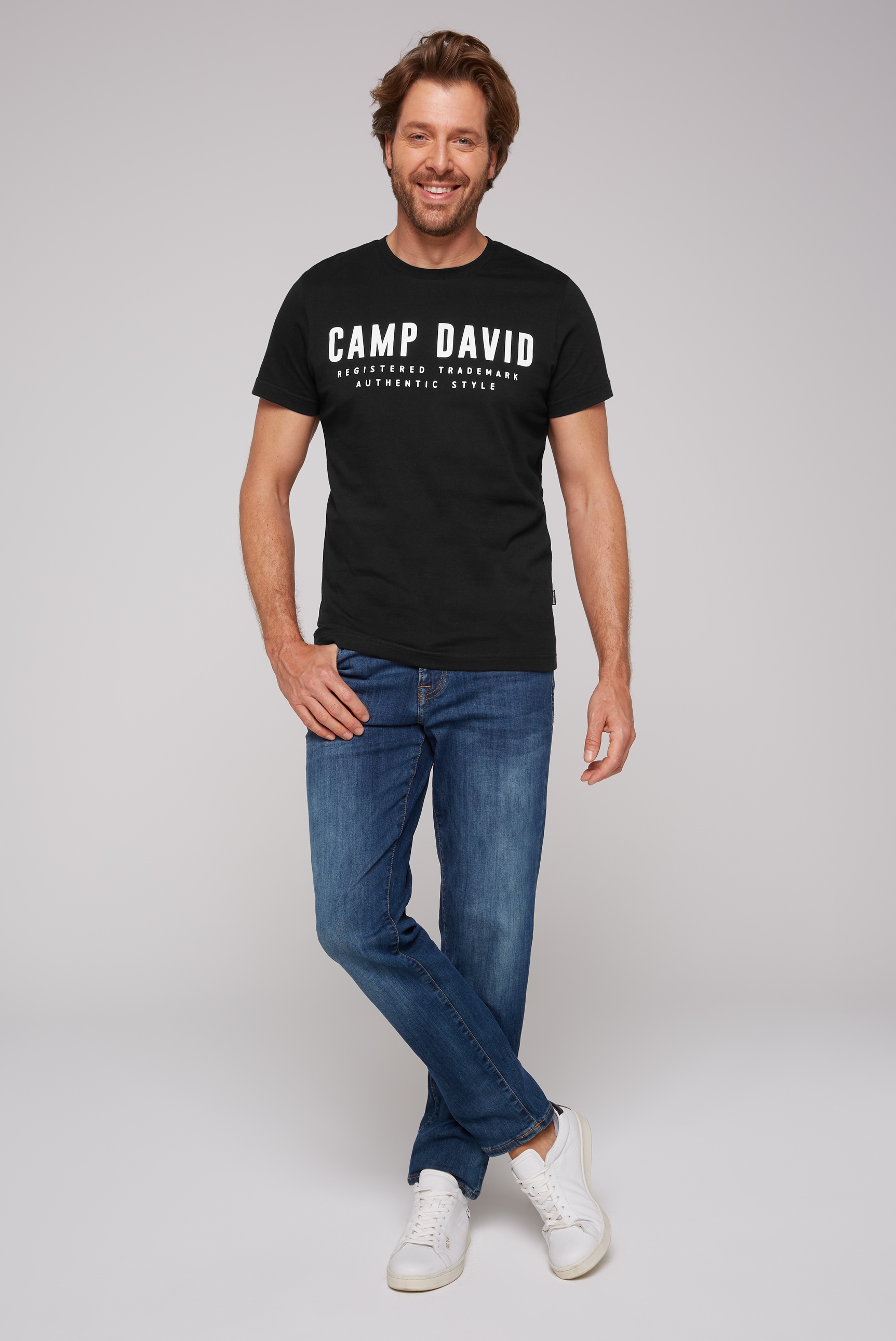 CAMP DAVID T-Shirt, mit Logo Print auf der Vorderseite