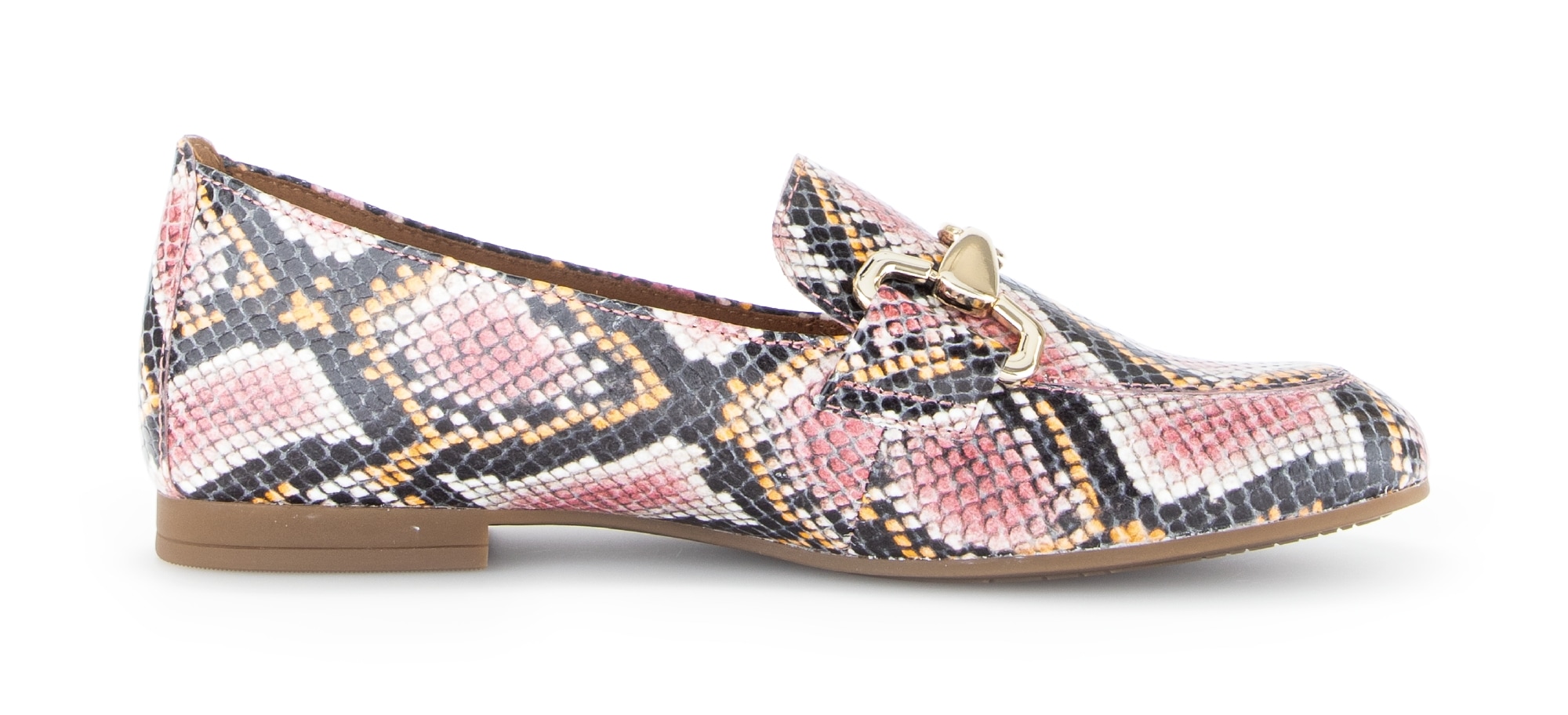 Gabor Slipper  Blockabsatz, Businessschuh mit goldfarbenem Schmuck-Zierriegel