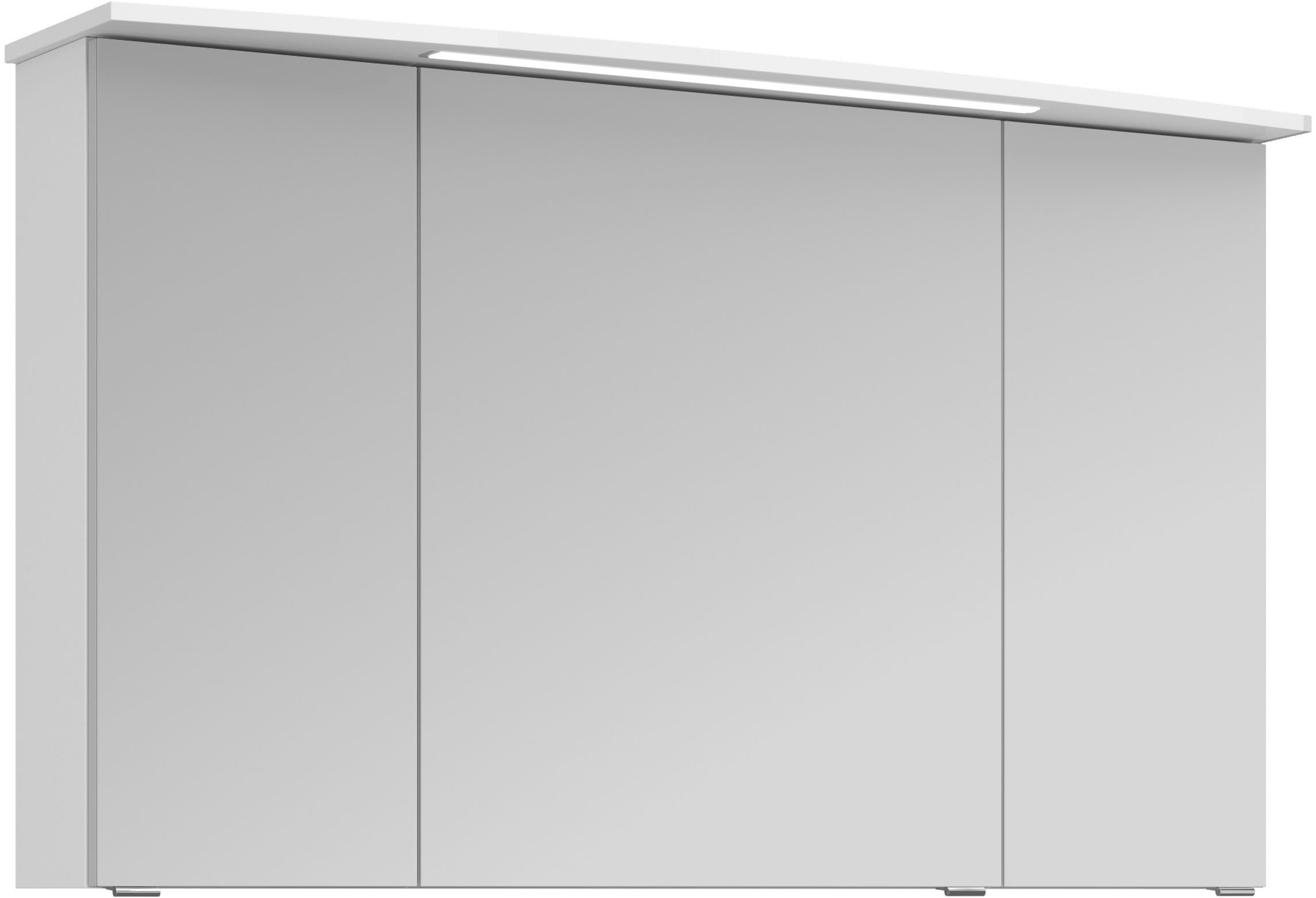Saphir Badezimmerspiegelschrank »Serie 4010 Badezimmer-Spiegelschrank inkl. LED-Beleuchtung im Kranz« Badschrank 142 cm breit, 3 Türen, 6 Glas-Einlegeböden, inkl Türdämpfer