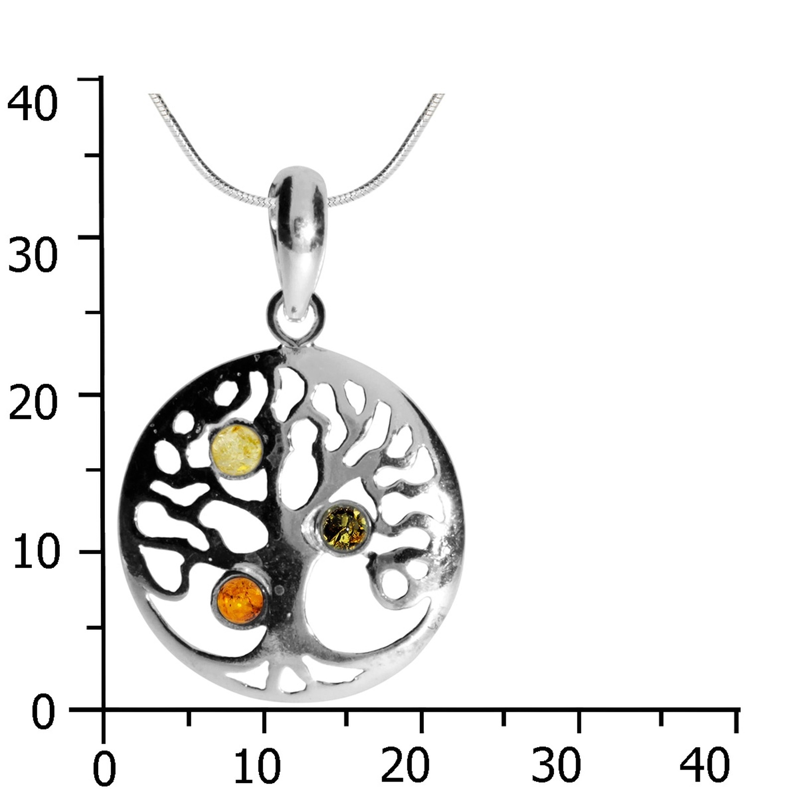 OSTSEE-SCHMUCK Kette mit Anhänger »- Lebensbaum - Silber 925/000 - Bernstein«