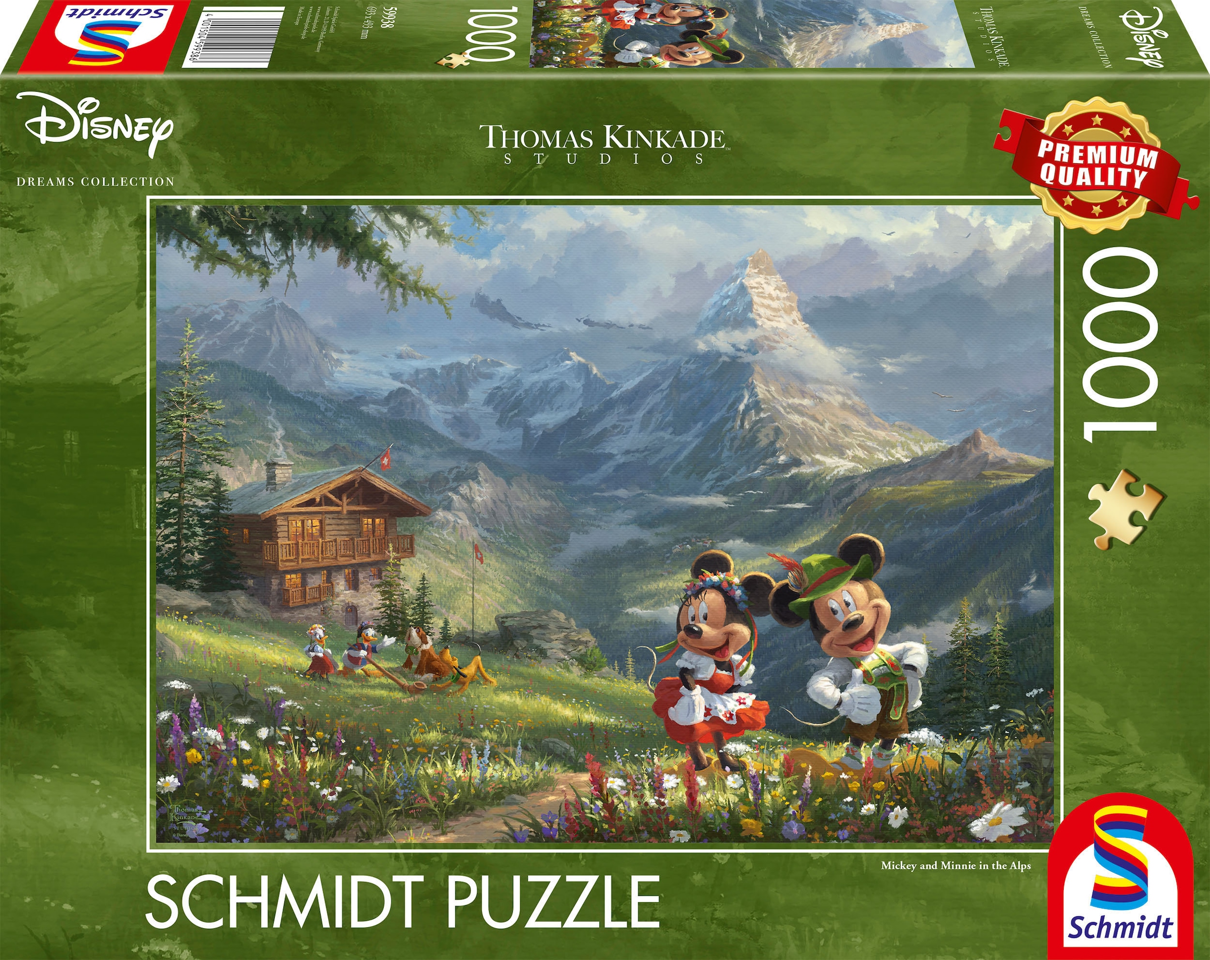 Puzzle »Disney, Mickey & Minnie in den Alpen«, Thomas Kinkade; Made in Europe