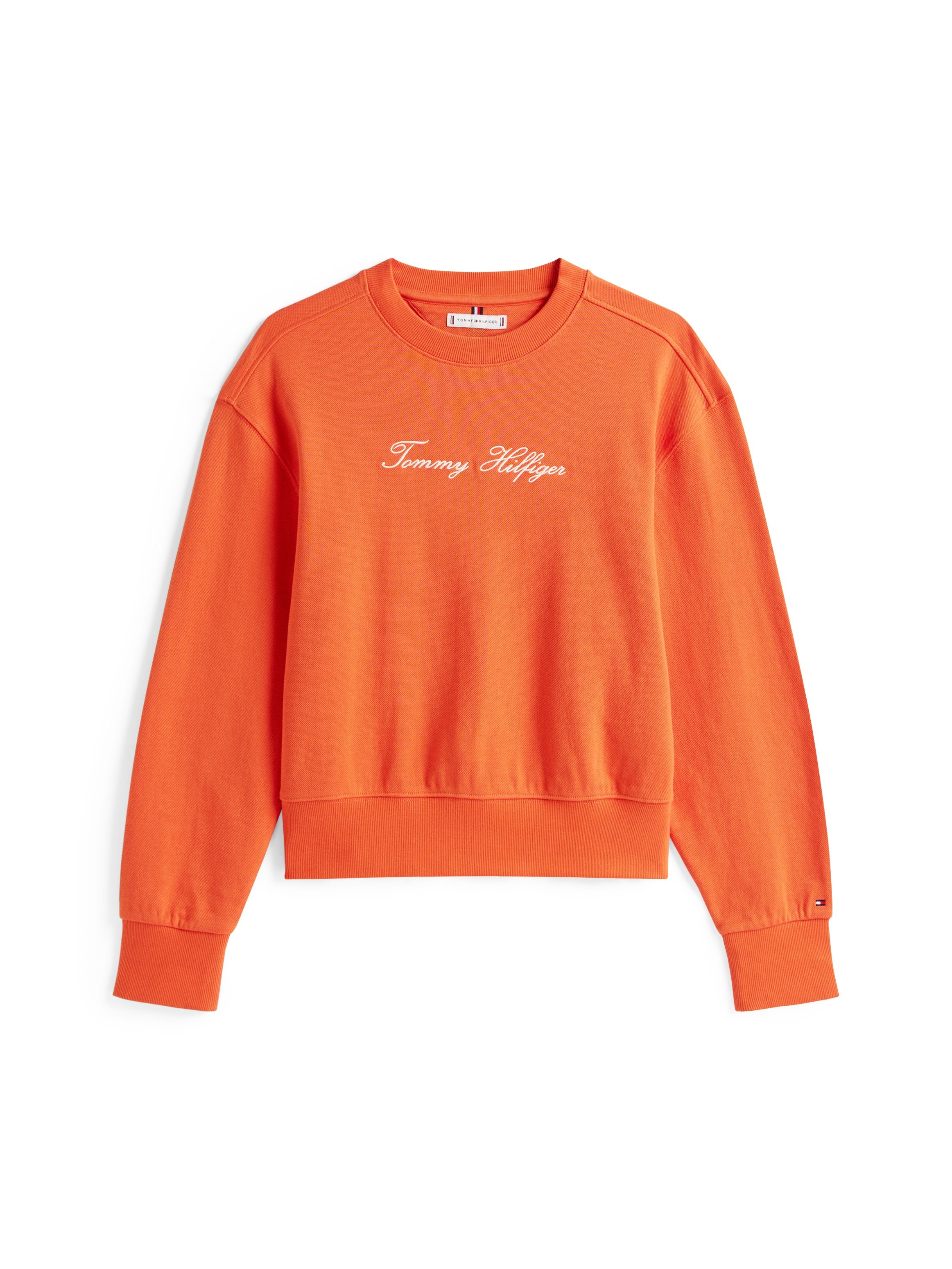 Tommy Hilfiger Sweatshirt »SCRIPT REG PIQUE SWTSHRT«, mit Tommy Hilfiger Script Logo-Schriftzug