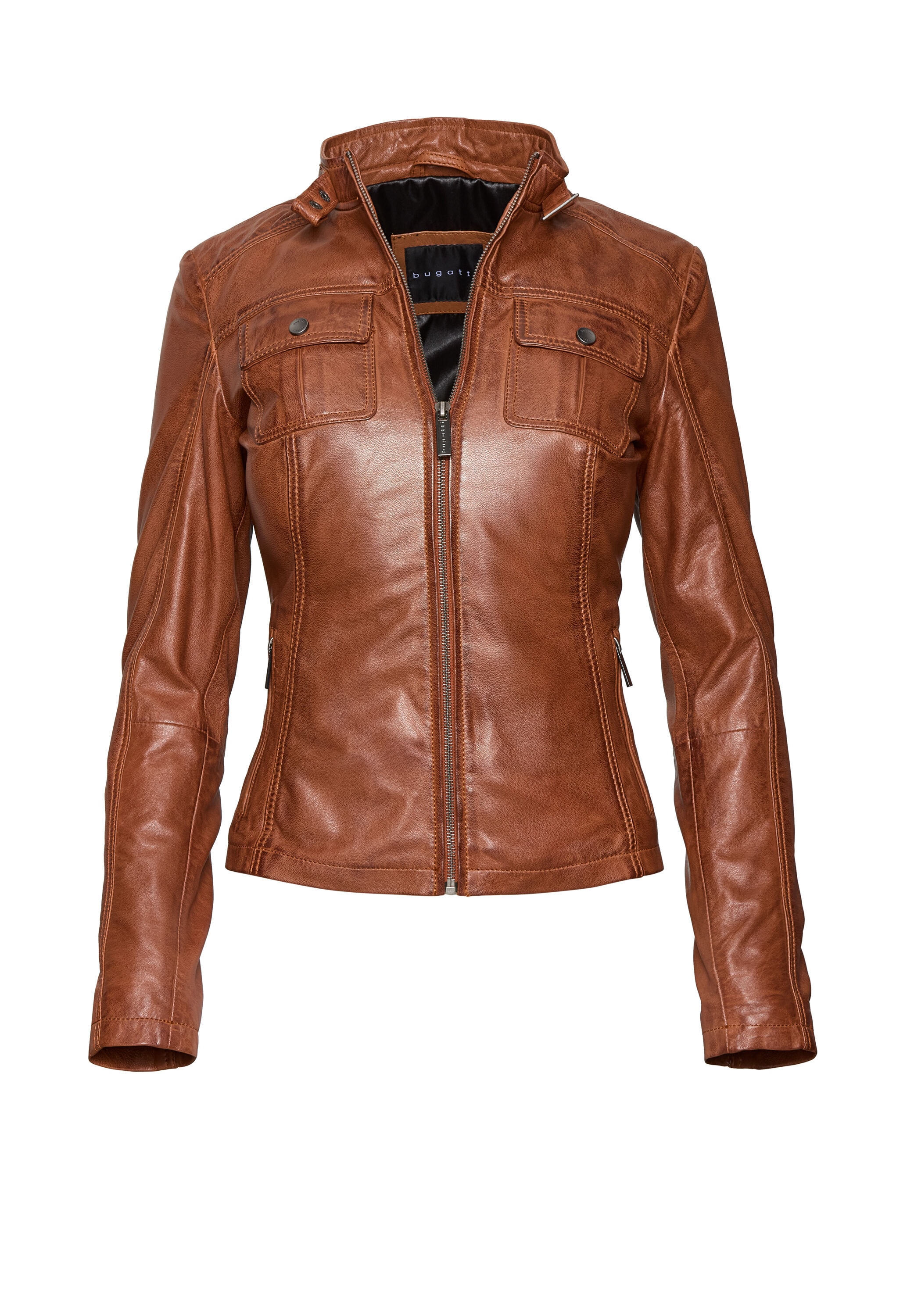bugatti Lederjacke »bugatti Lederjacke« ohne Kapuze aus hochwertigem Leder