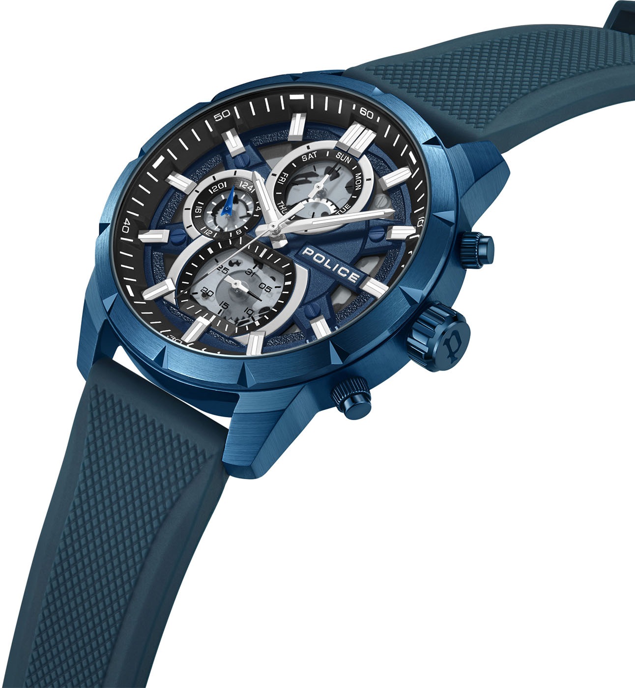 Police Multifunktionsuhr »NEIST« Quarzuhr, Armbanduhr, Herrenuhr, Silikonarmband, analog