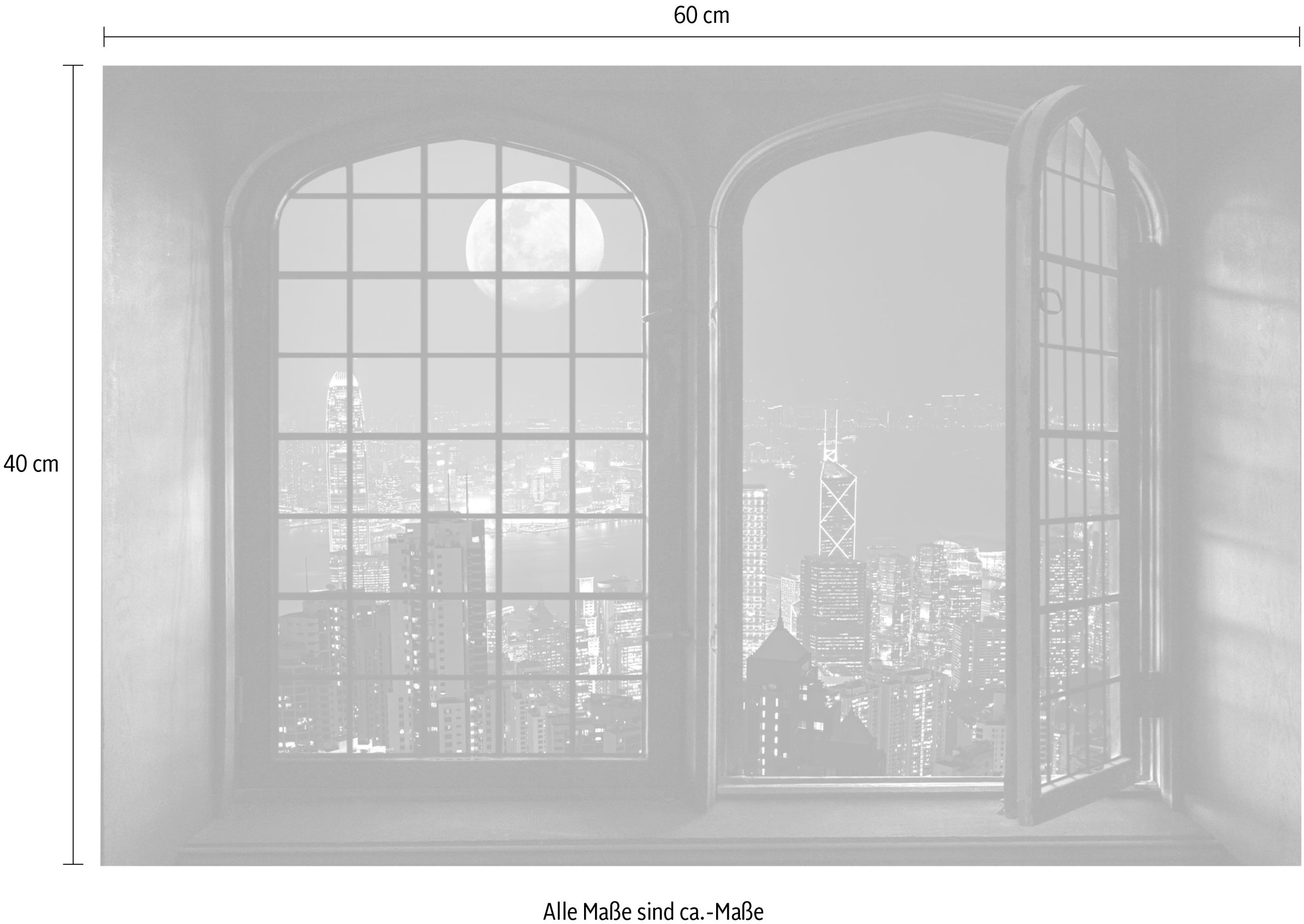 queence Wandsticker »Vollmond« Wandsticker, Wandbild, selbstklebend, 3D, Fenster