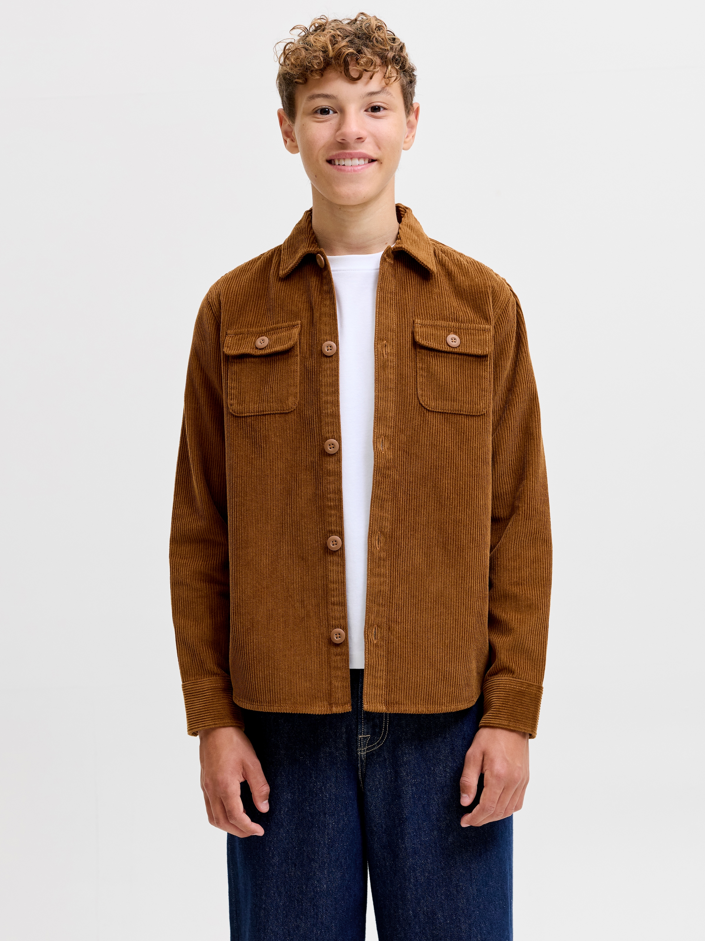 Jack & Jones Junior Langarmhemd »JJEREGENT CORD OVERSHIRT LS JNR« Baumwolle, locker geschnitten